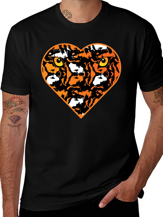 Tiger Heart Graphic Black T-Shirt