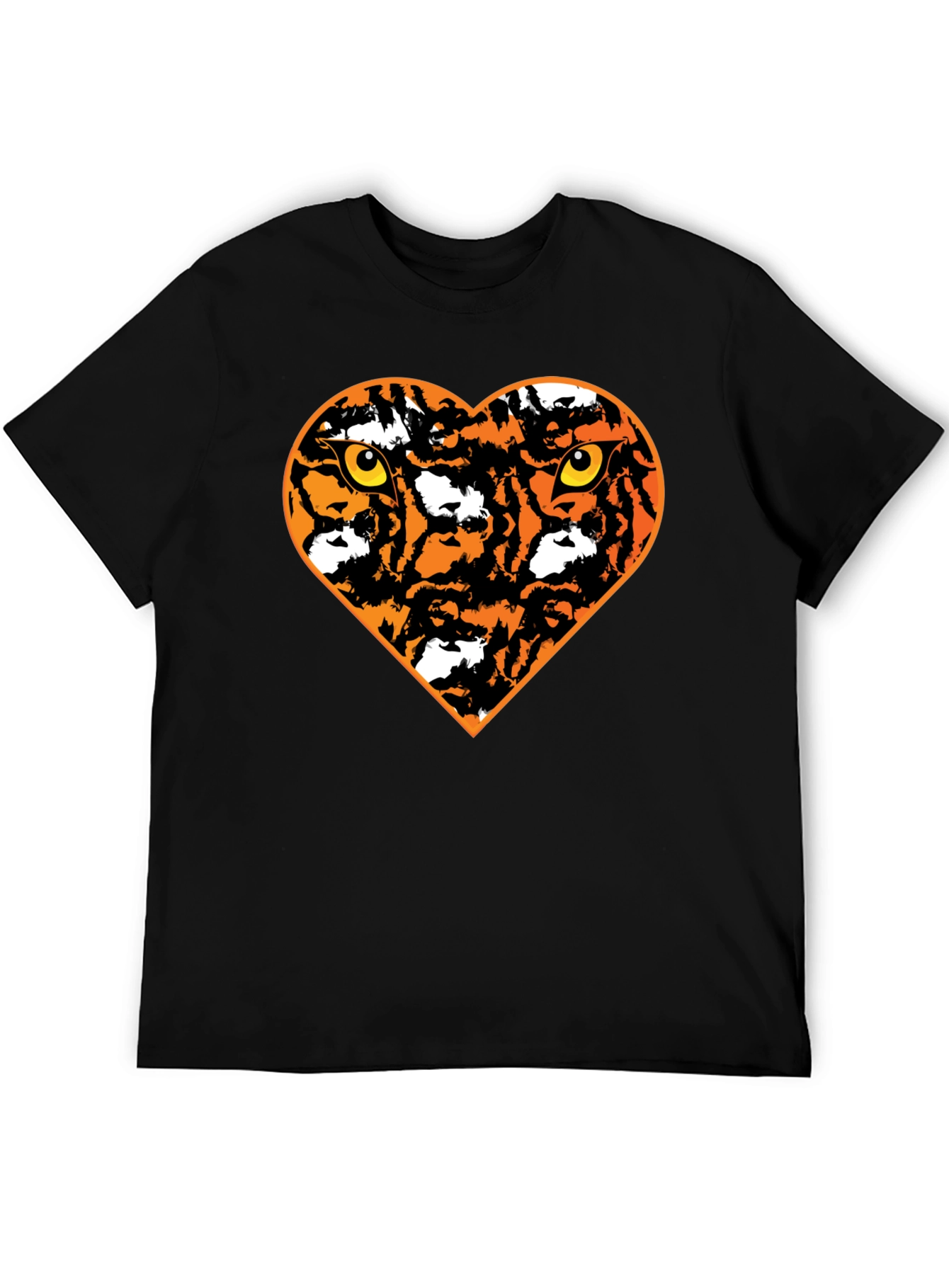 Tiger Heart Graphic Black T-Shirt