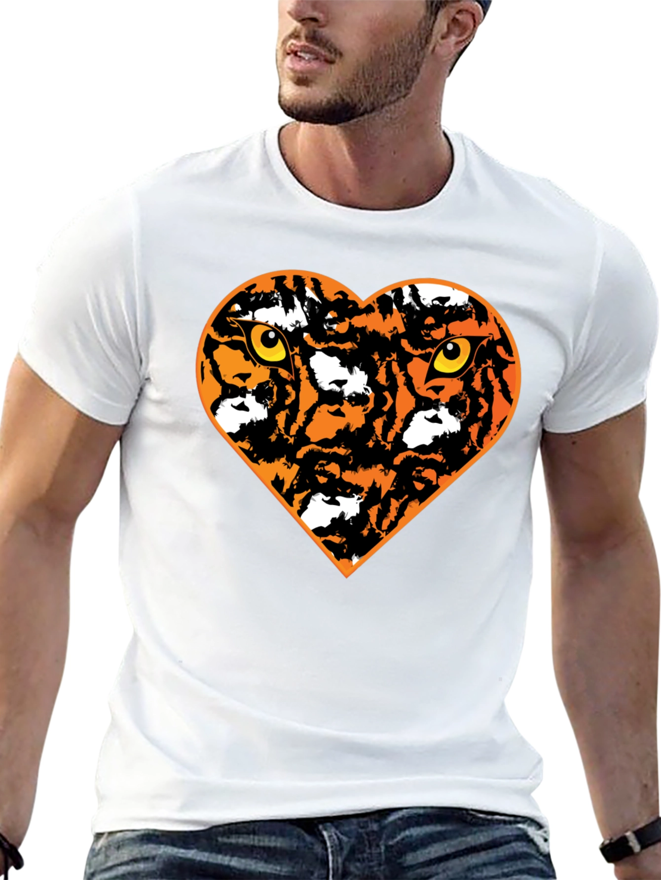 Tiger Heart Graphic Black T-Shirt