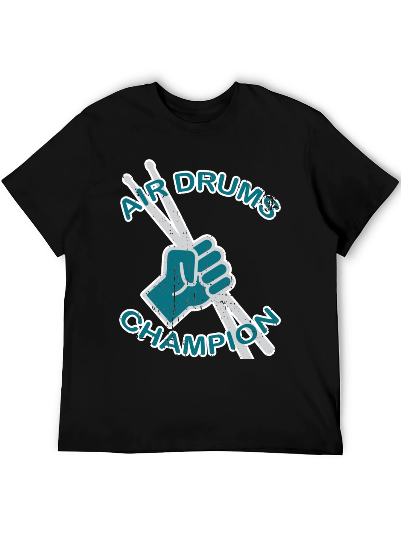 Air Drums Champion Graphic Tee - Black Cotton T-Shirt