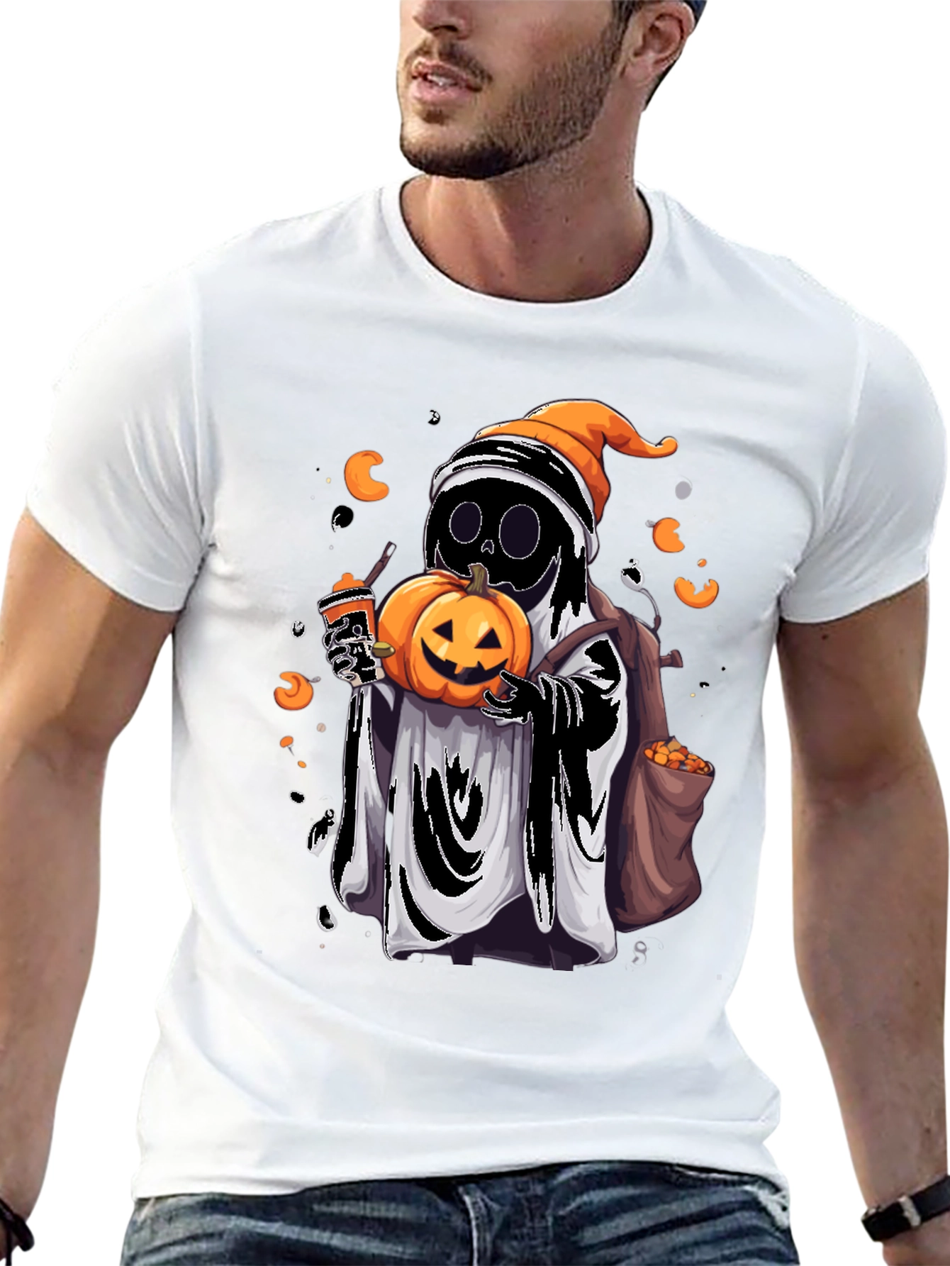 Ghost Pumpkin Halloween T-Shirt