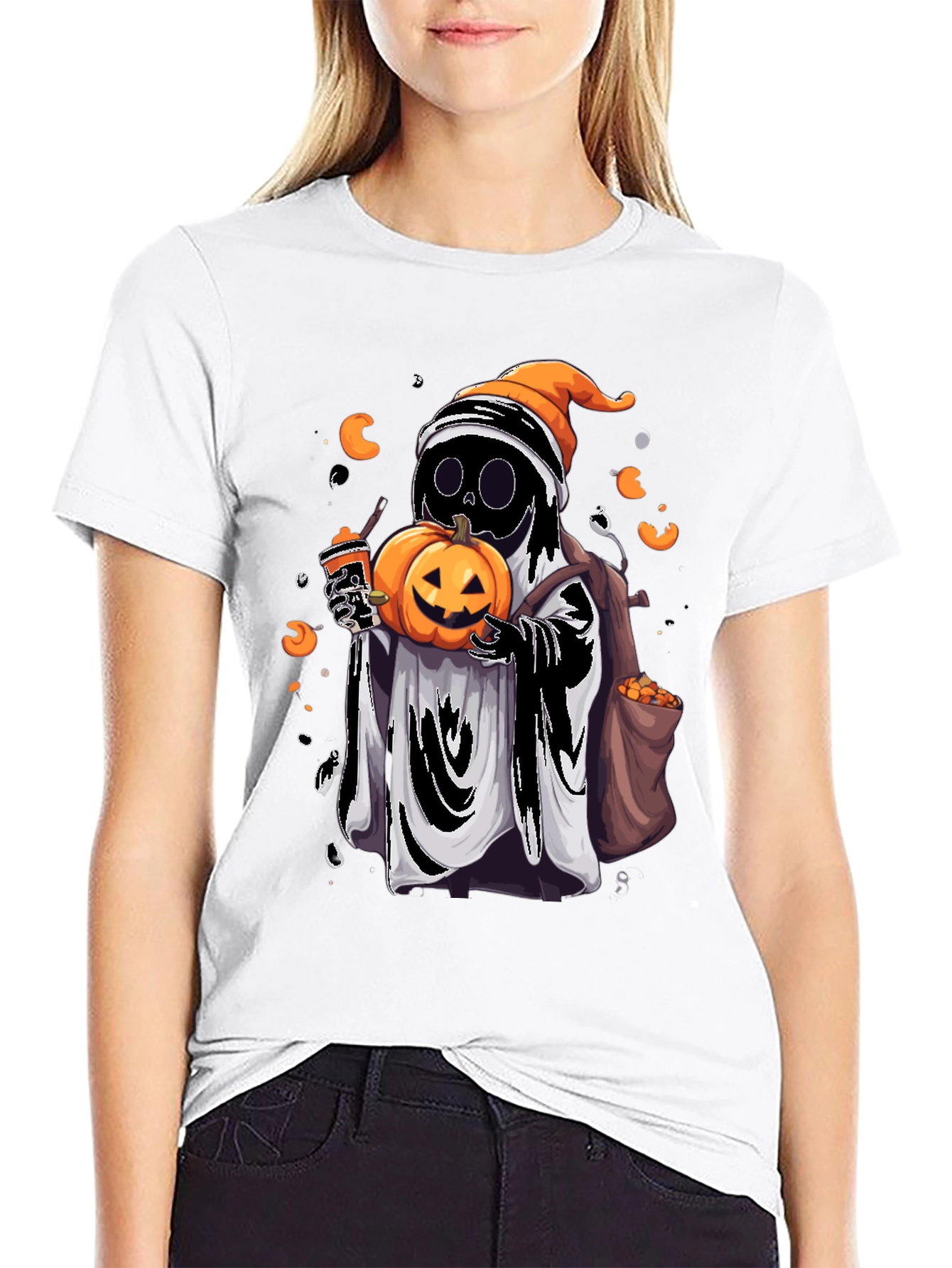 Ghost Pumpkin Halloween T-Shirt