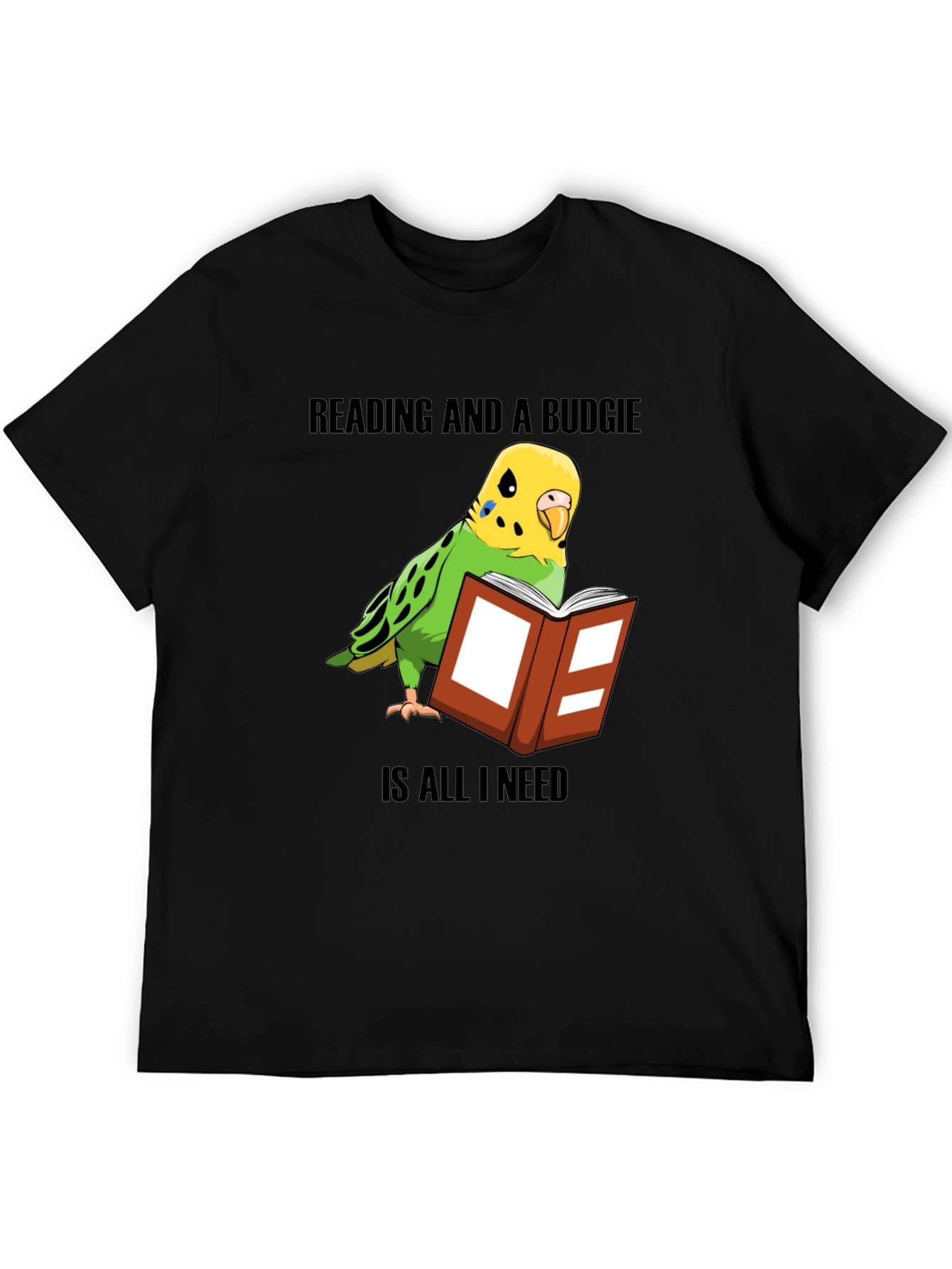 Reading & Budgie T-Shirt: Book Lover Bird Owner