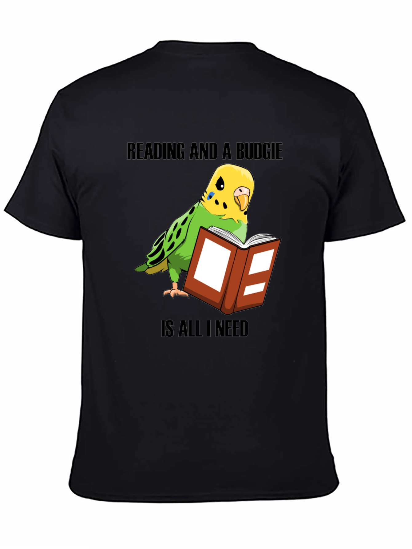 Reading & Budgie T-Shirt: Book Lover Bird Owner