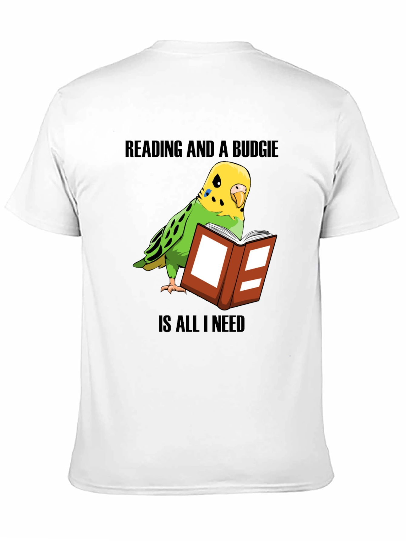 Reading & Budgie T-Shirt: Book Lover Bird Owner