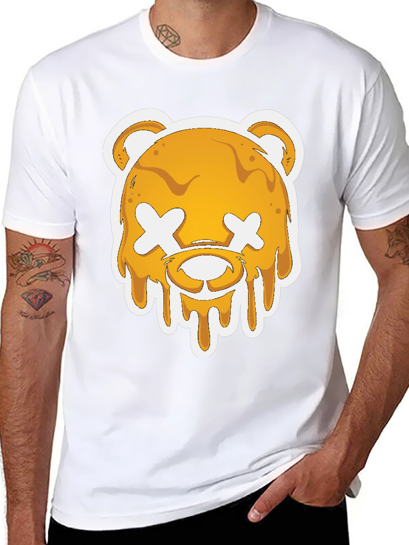 Honey Drip Bear Graphic Tee - Black
