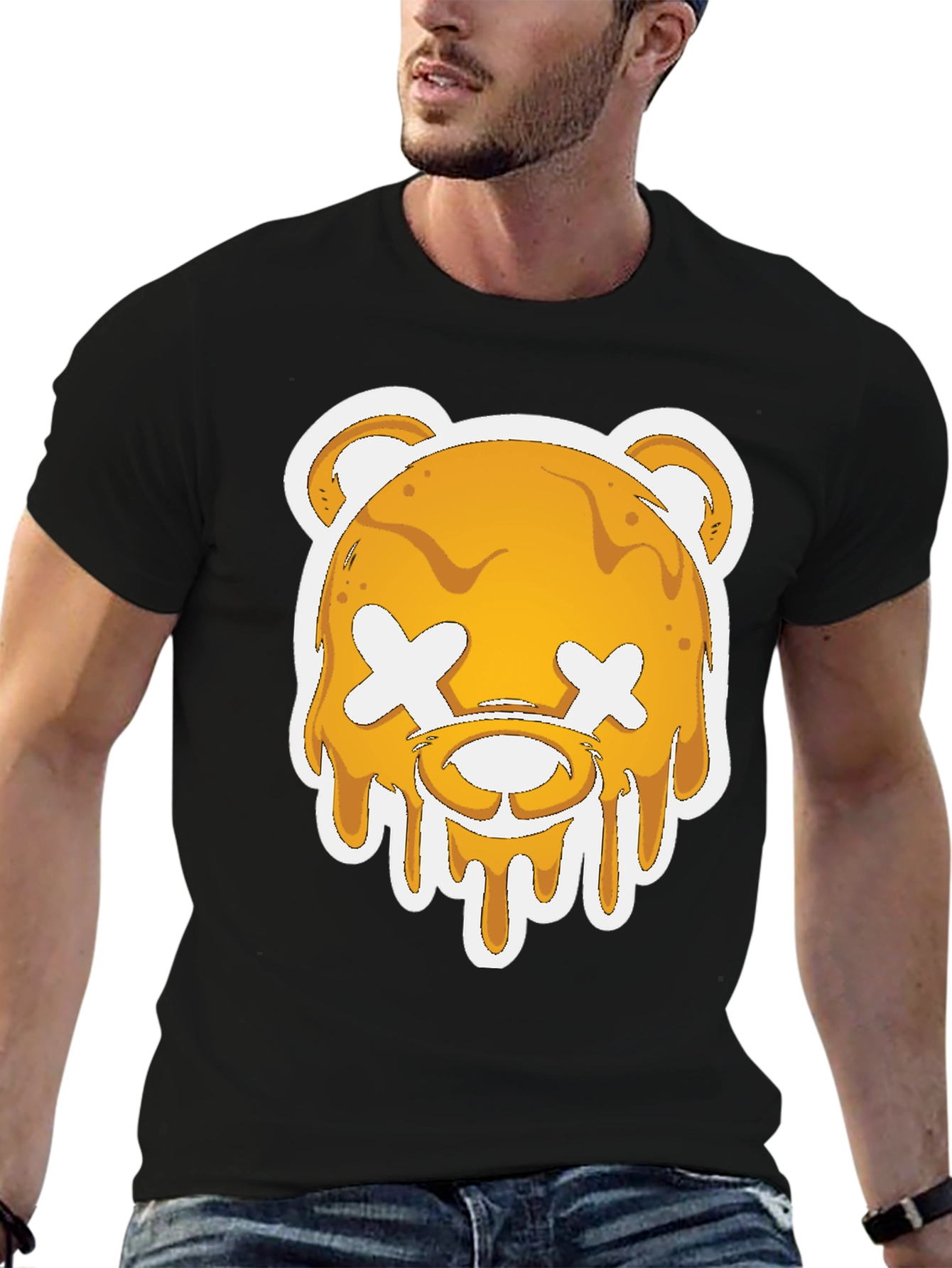 Honey Drip Bear Graphic Tee - Black