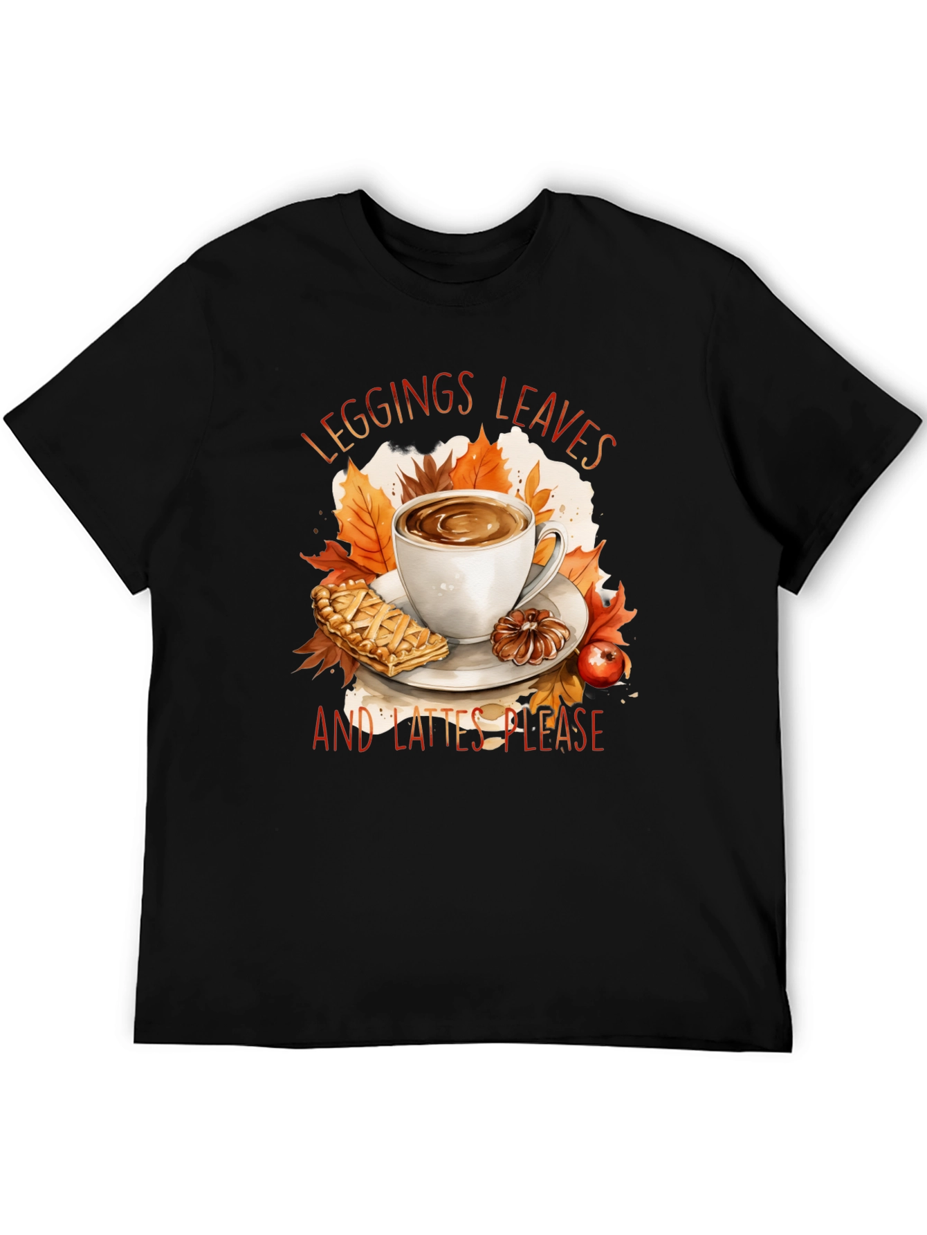 Leggings Leaves and Lattes Please T-Shirt