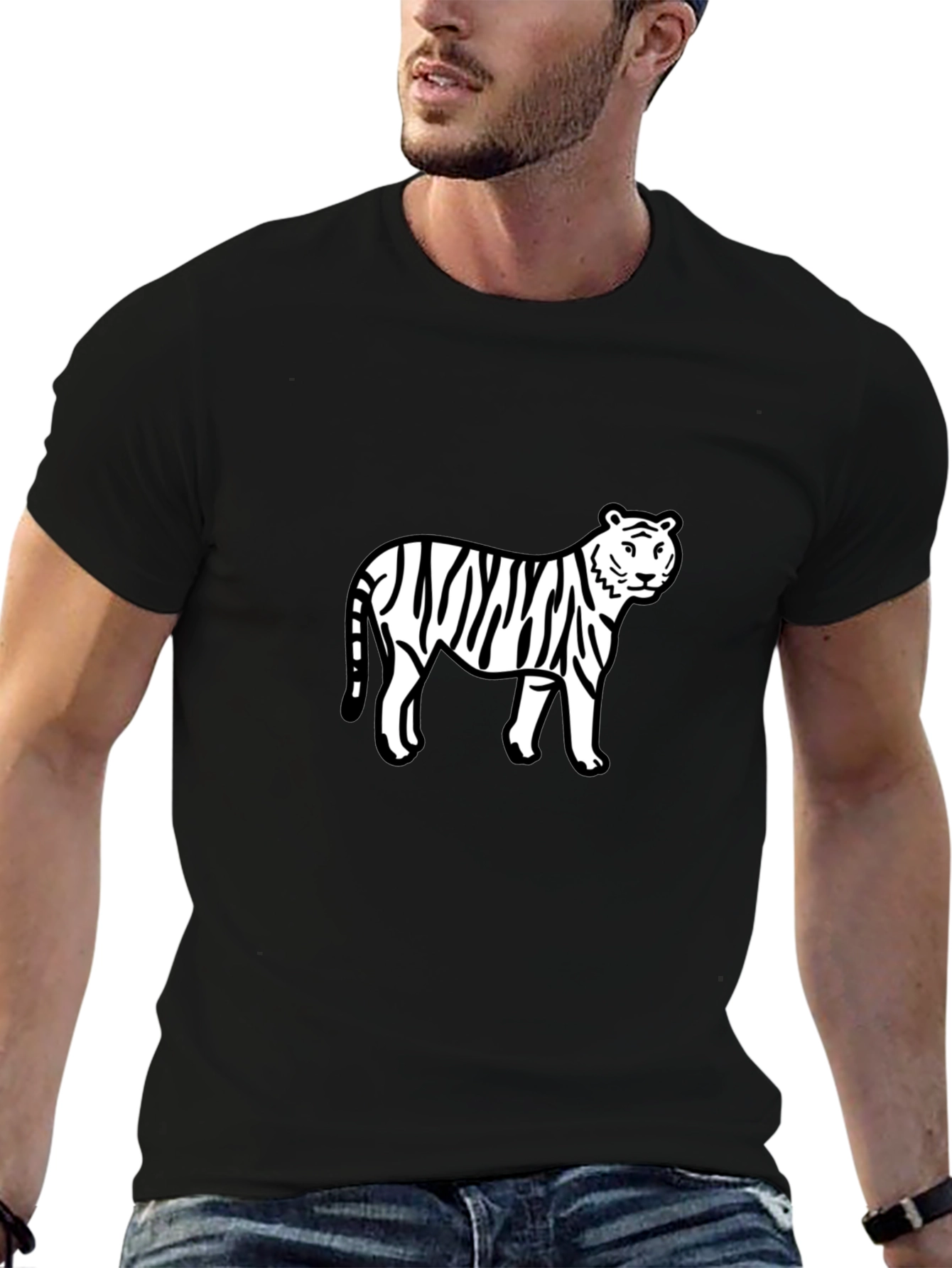 Black Tiger Graphic Tee - Stylish & Bold Design