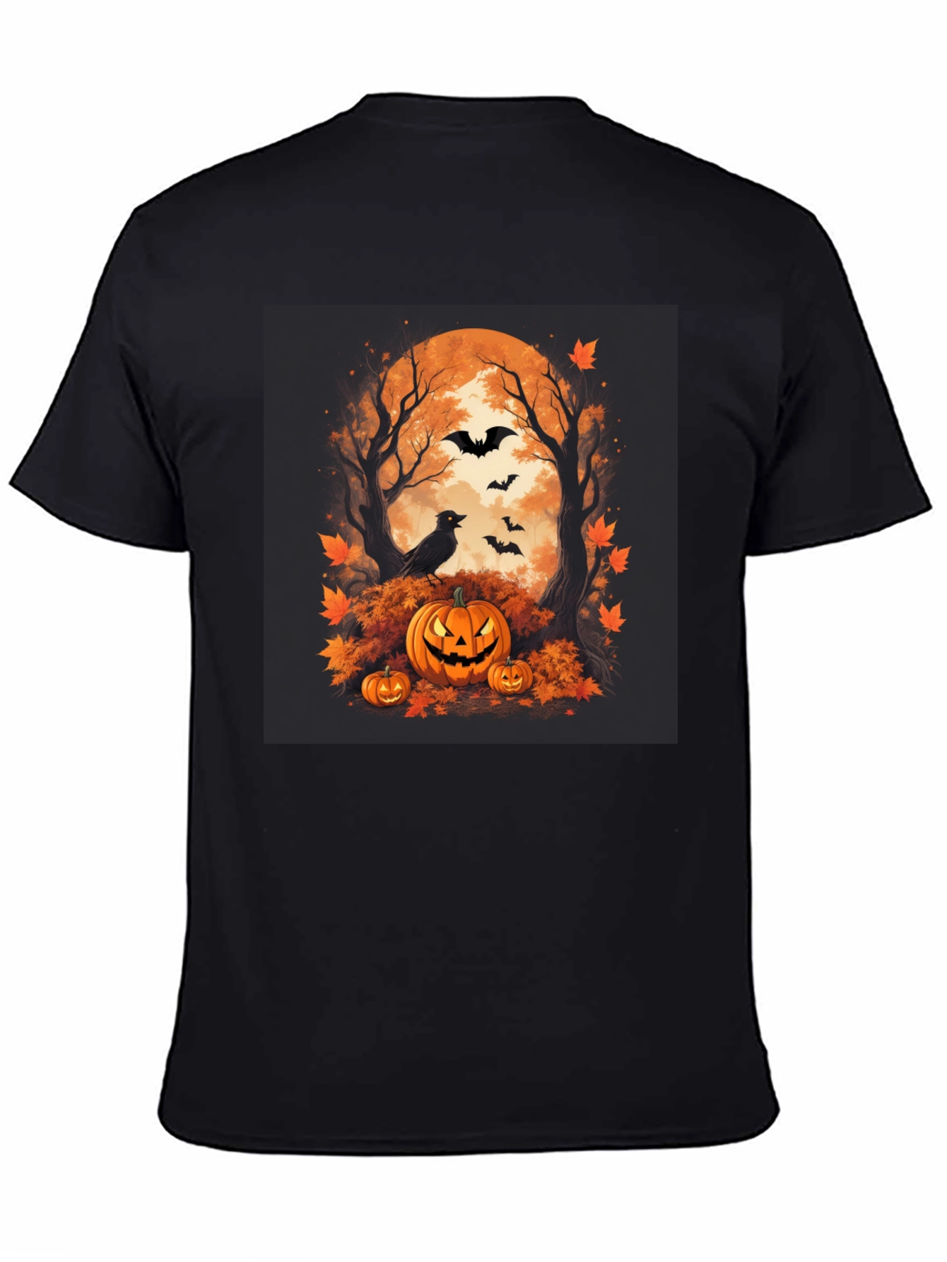 Halloween Pumpkin & Bats Graphic Tee