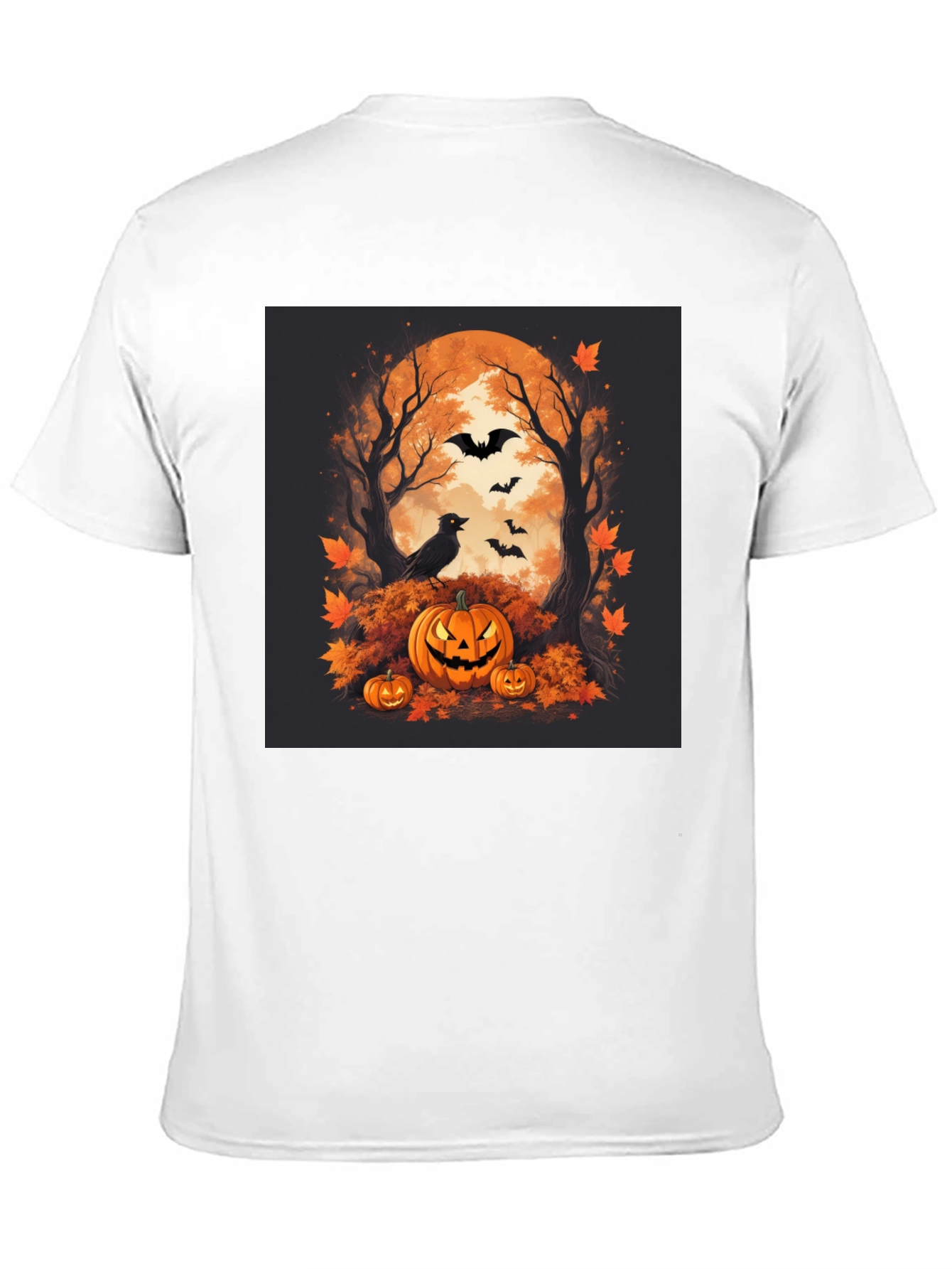 Halloween Pumpkin & Bats Graphic Tee