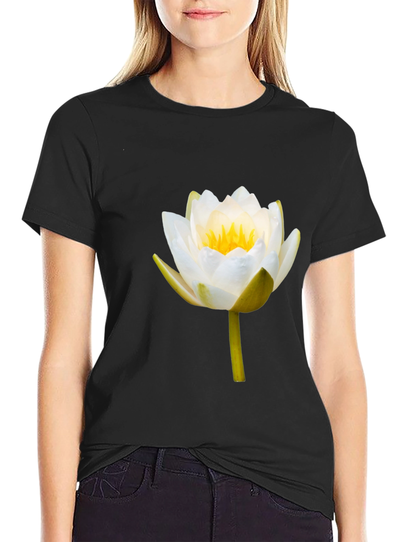 Lotus Flower Graphic Tee - Mens Black T-Shirt