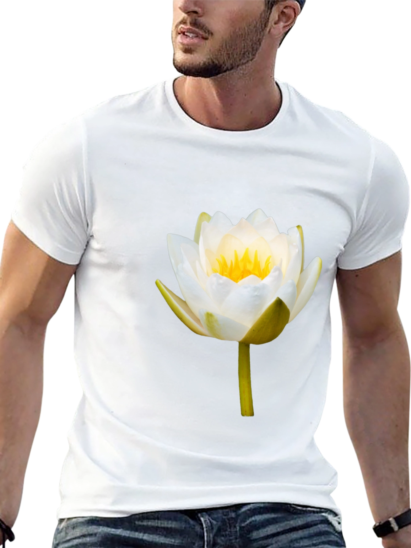 Lotus Flower Graphic Tee - Mens Black T-Shirt
