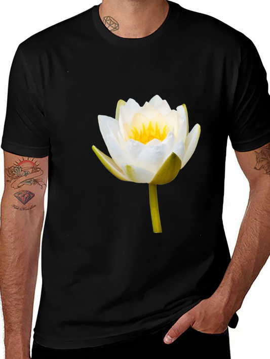 Lotus Flower Graphic Tee - Mens Black T-Shirt