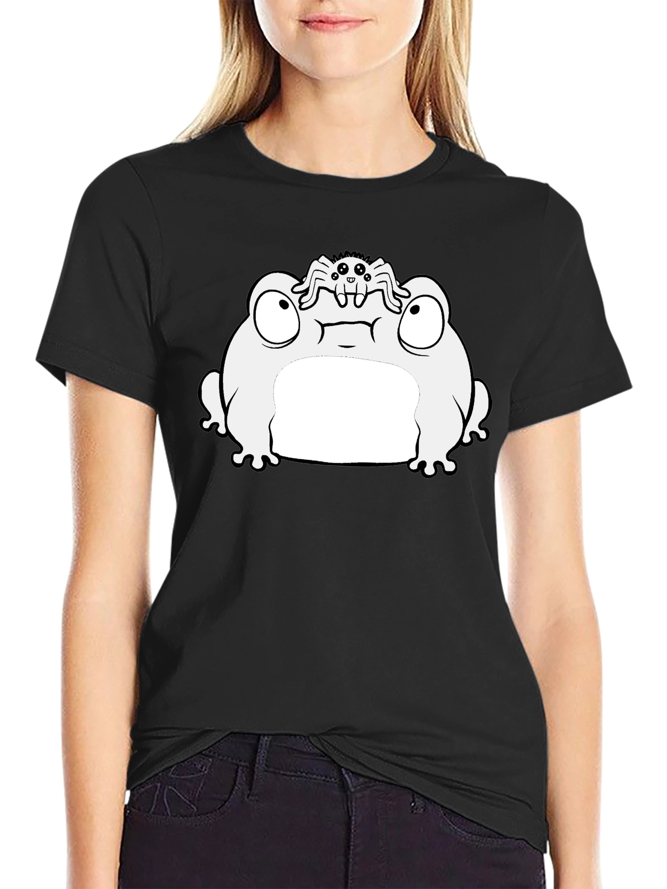 Frog and Spider Graphic T-Shirt - Fun Quirky Design!