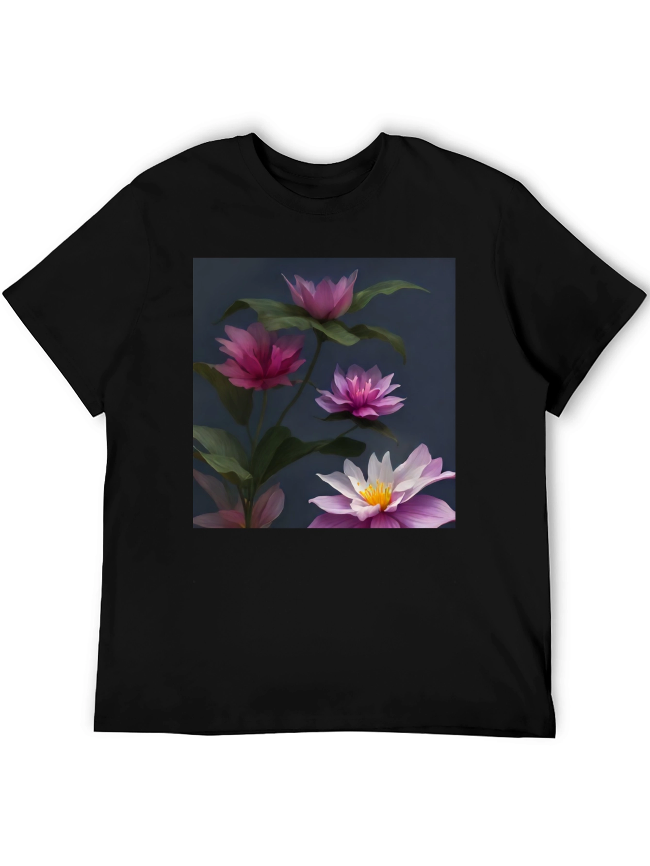 Floral Graphic Black T-Shirt