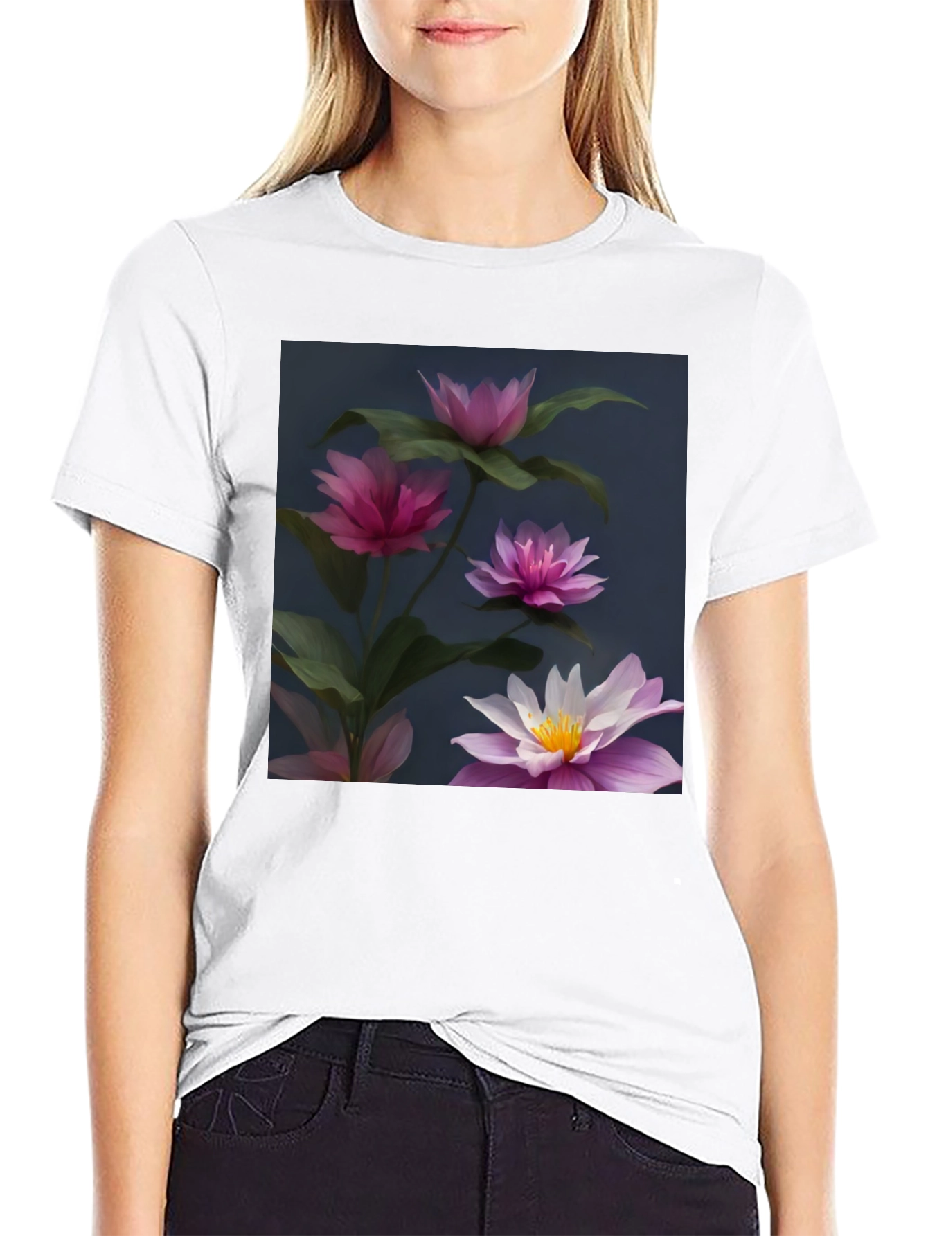 Floral Graphic Black T-Shirt