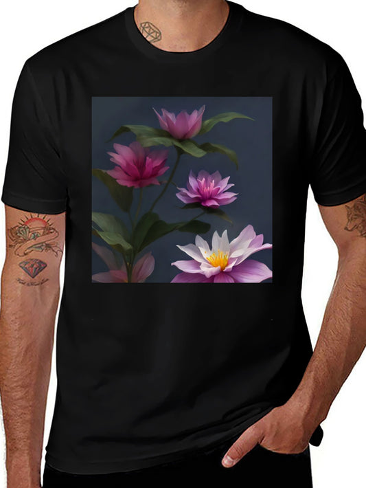 Floral Graphic Black T-Shirt