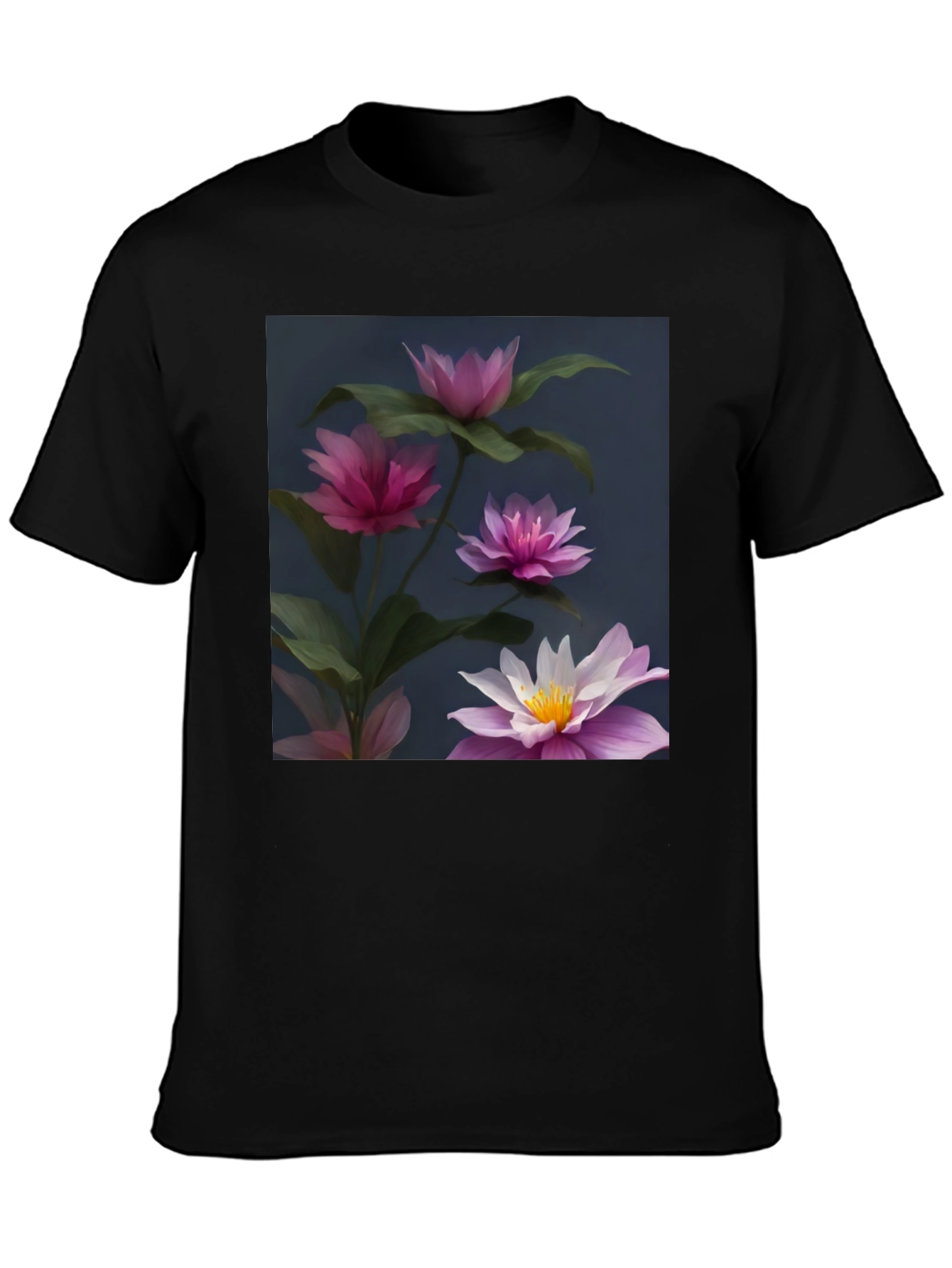 Floral Graphic Black T-Shirt