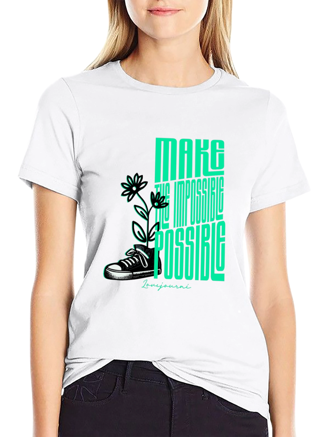 Motivational Graphic Tee - Make Impossible Possible