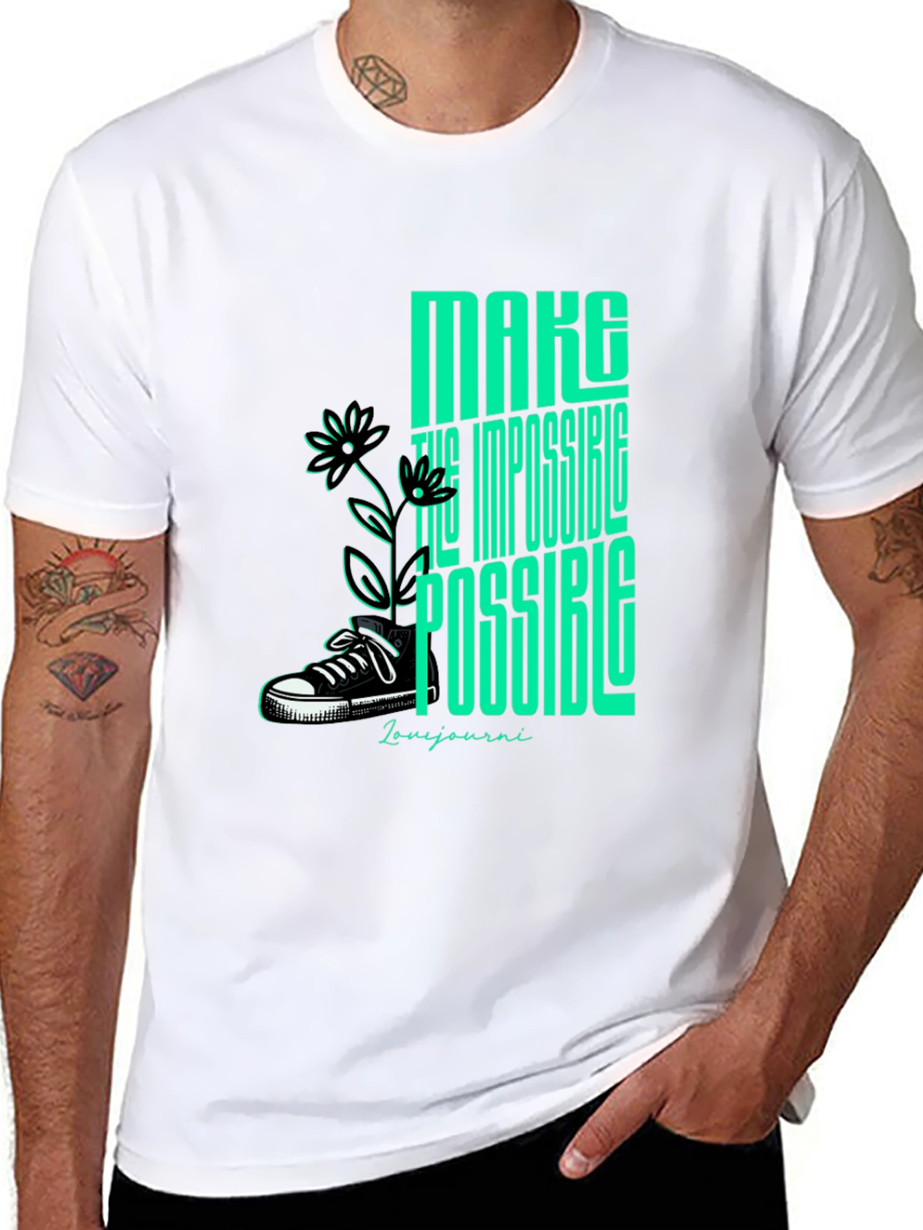 Motivational Graphic Tee - Make Impossible Possible