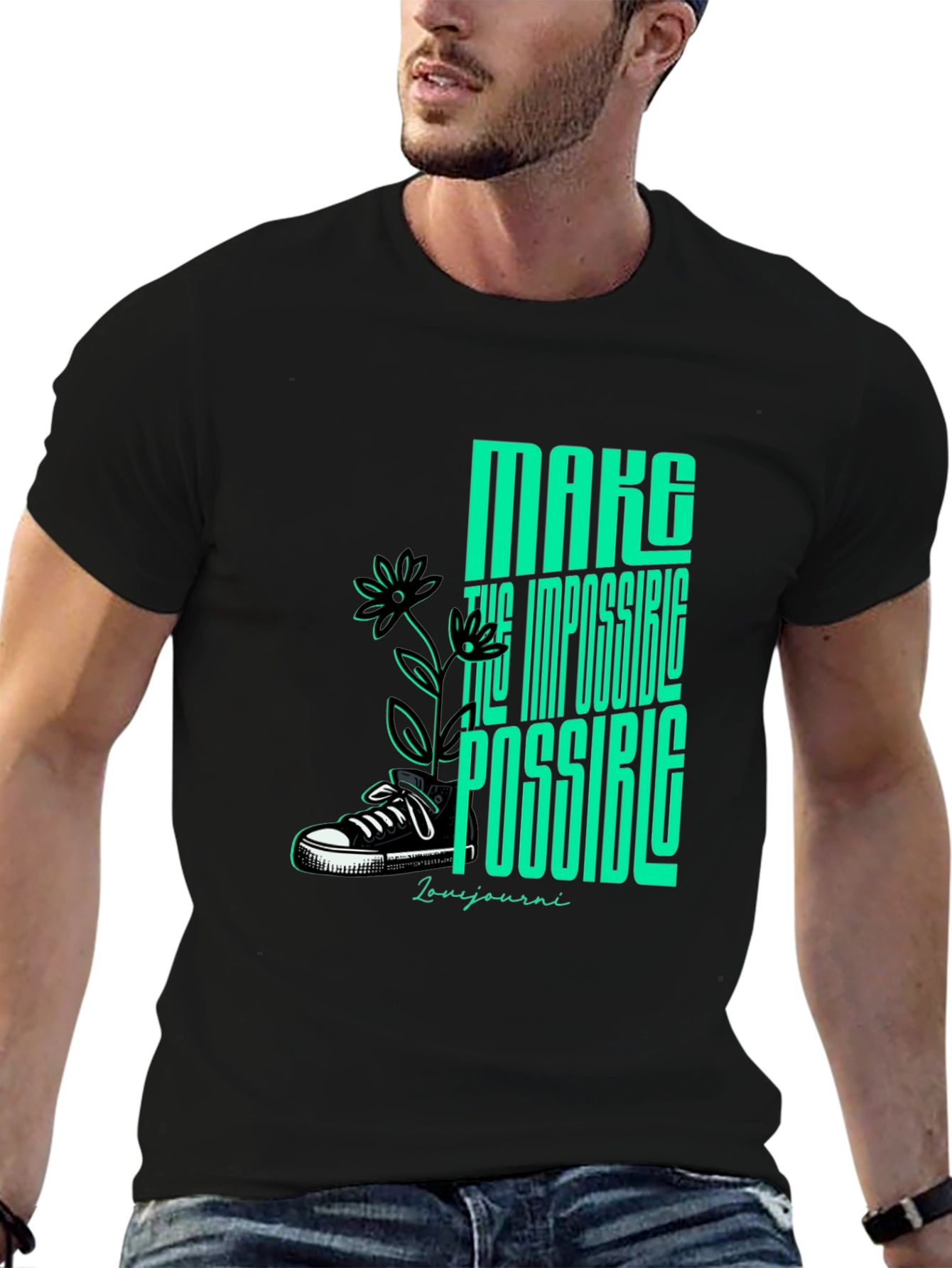 Motivational Graphic Tee - Make Impossible Possible