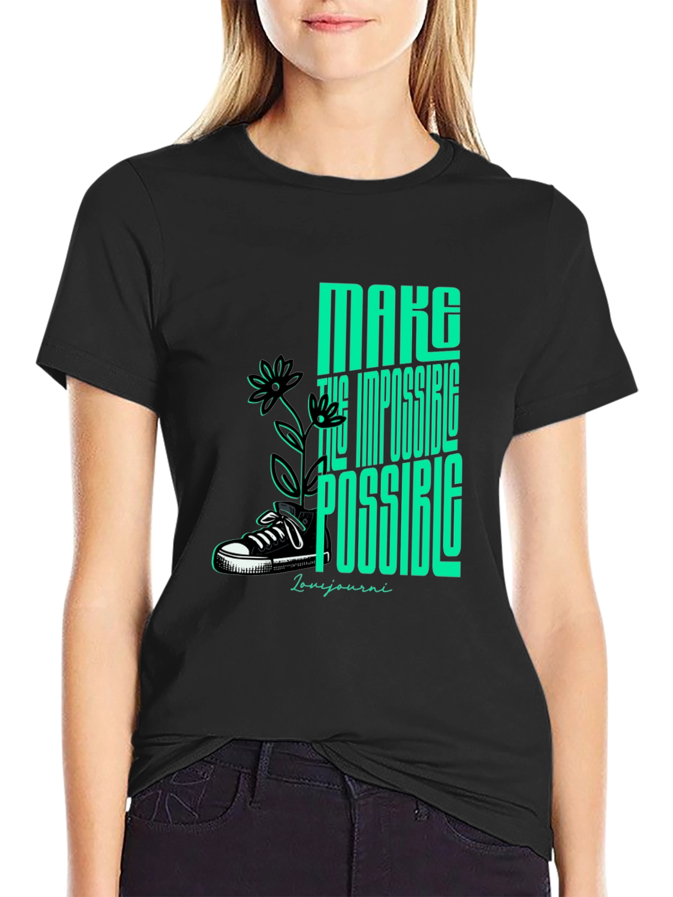 Motivational Graphic Tee - Make Impossible Possible
