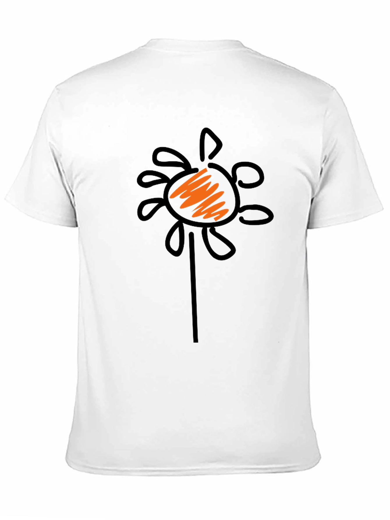 Whimsical Flower Graphic Black T-Shirt