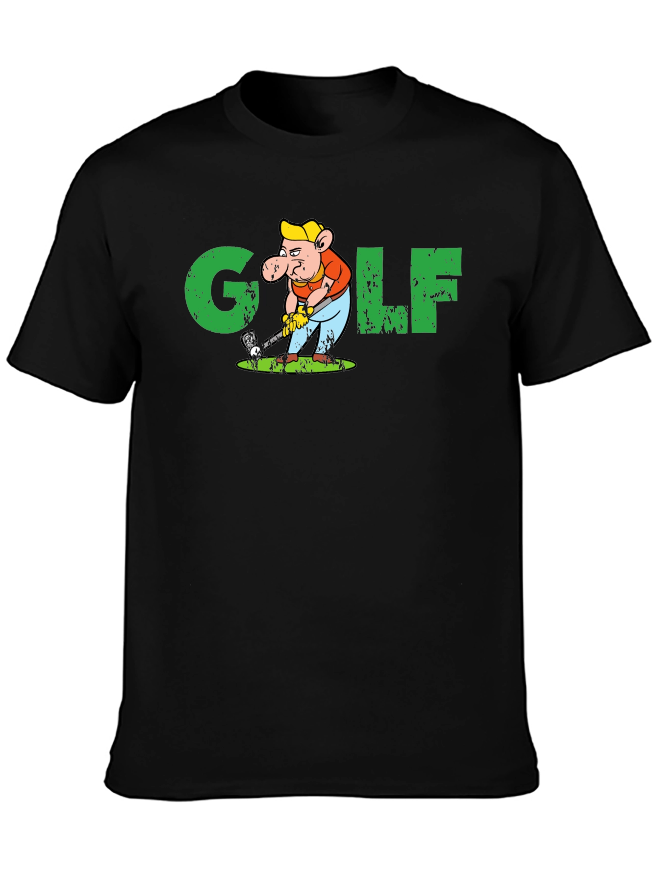 Golf Pig Graphic T-Shirt - Black Cotton Tee