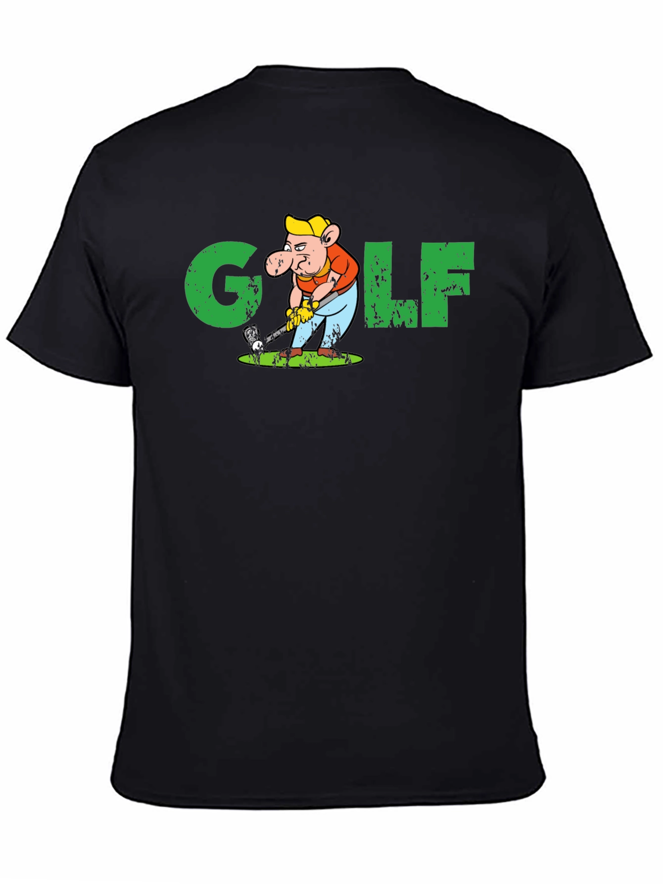 Golf Pig Graphic T-Shirt - Black Cotton Tee
