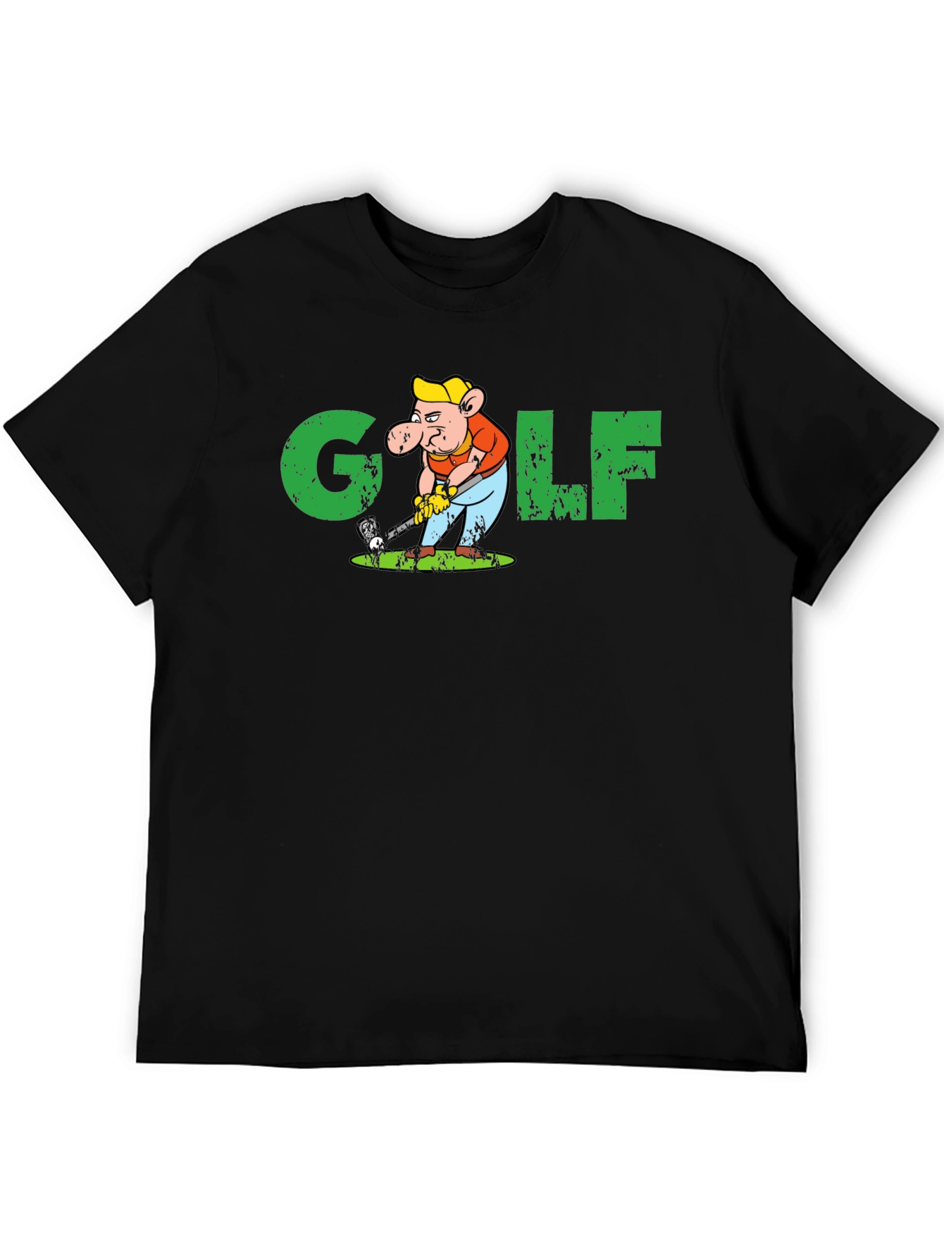 Golf Pig Graphic T-Shirt - Black Cotton Tee