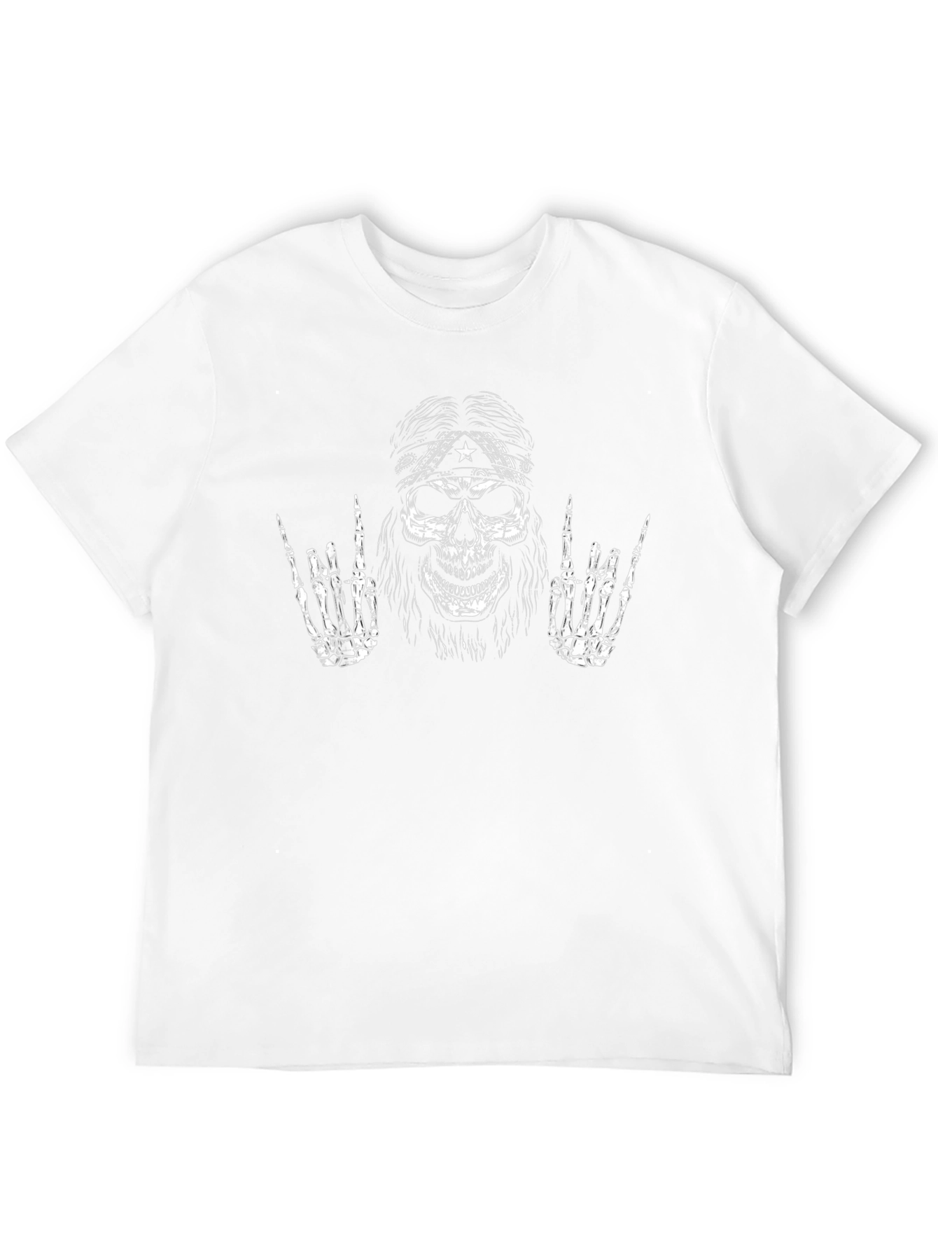 Rock On Skull Graphic Tee - Black