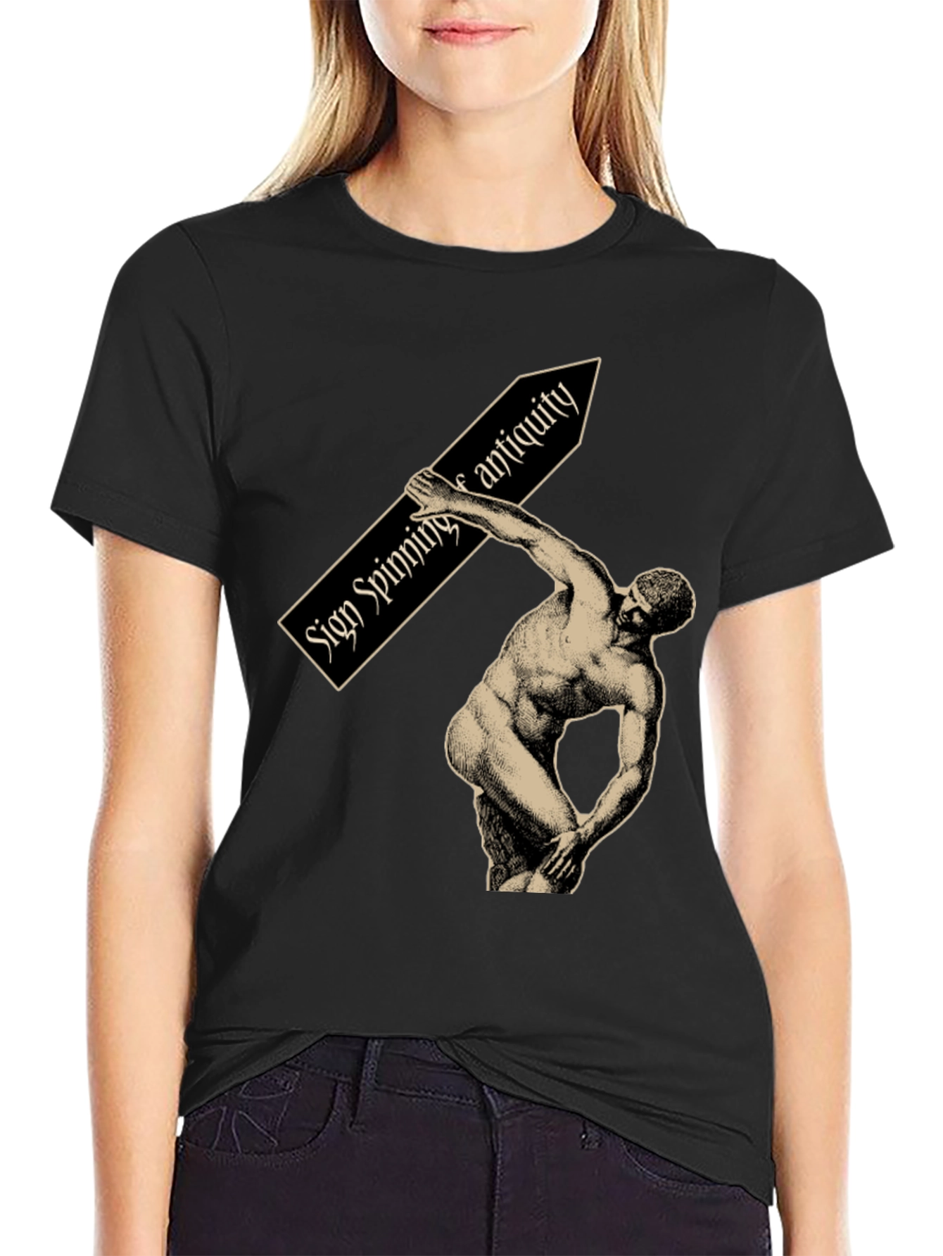 Sign Spinning Antiquity Graphic Tee - Black