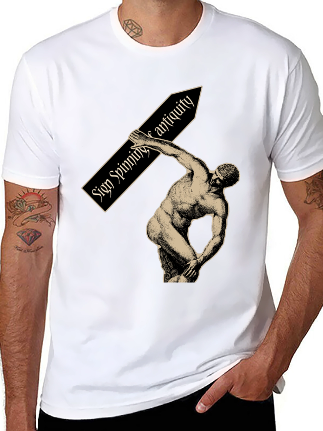 Sign Spinning Antiquity Graphic Tee - Black
