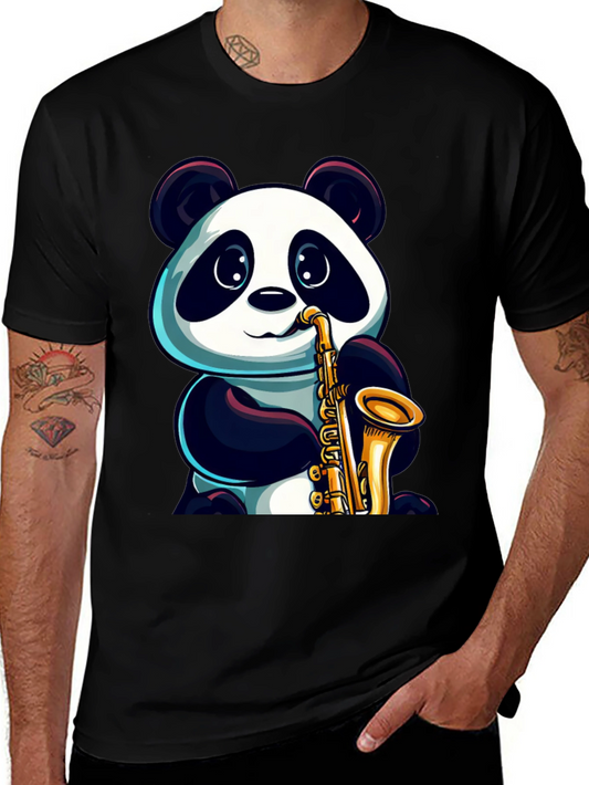Panda Saxophone T-Shirt - Cool Graphic Tee