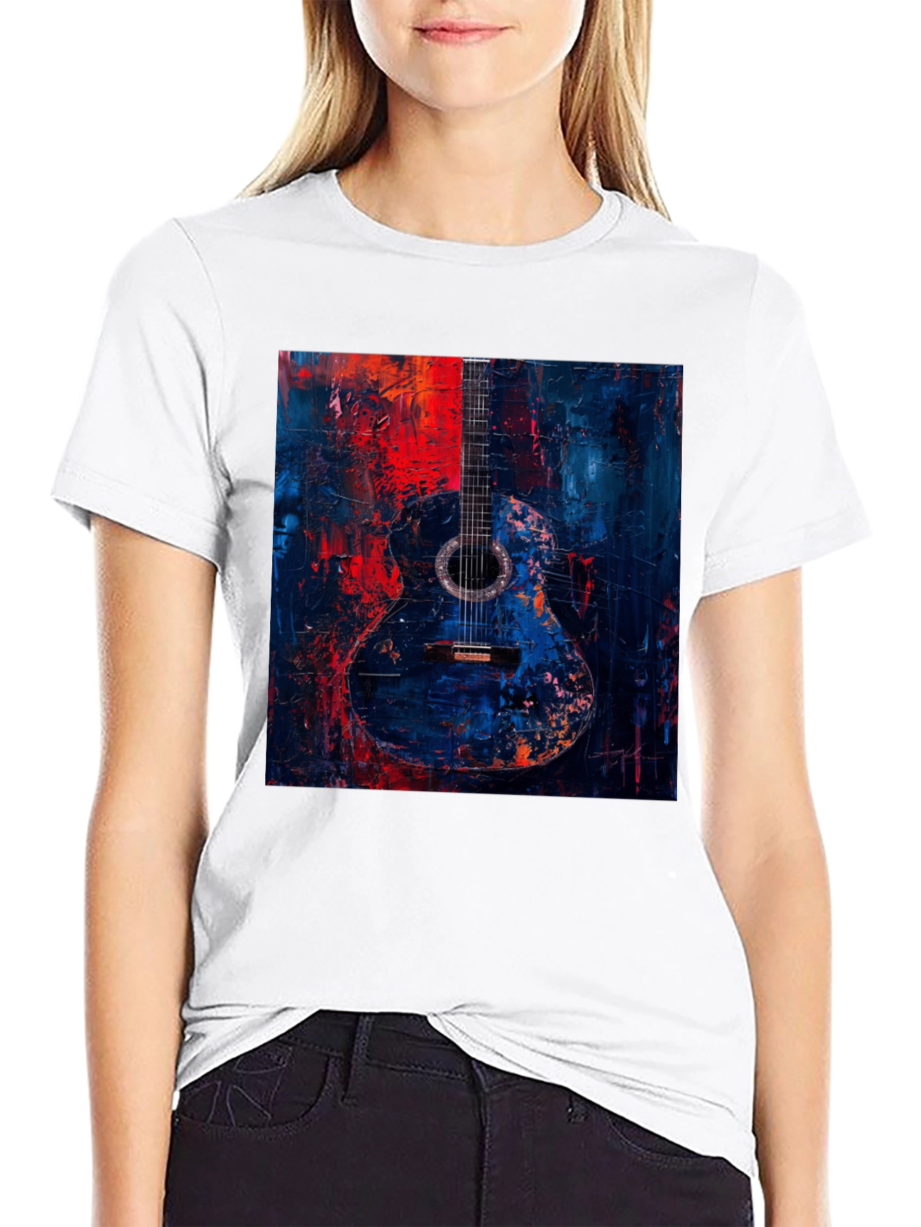 Abstract Guitar Art Black T-Shirt