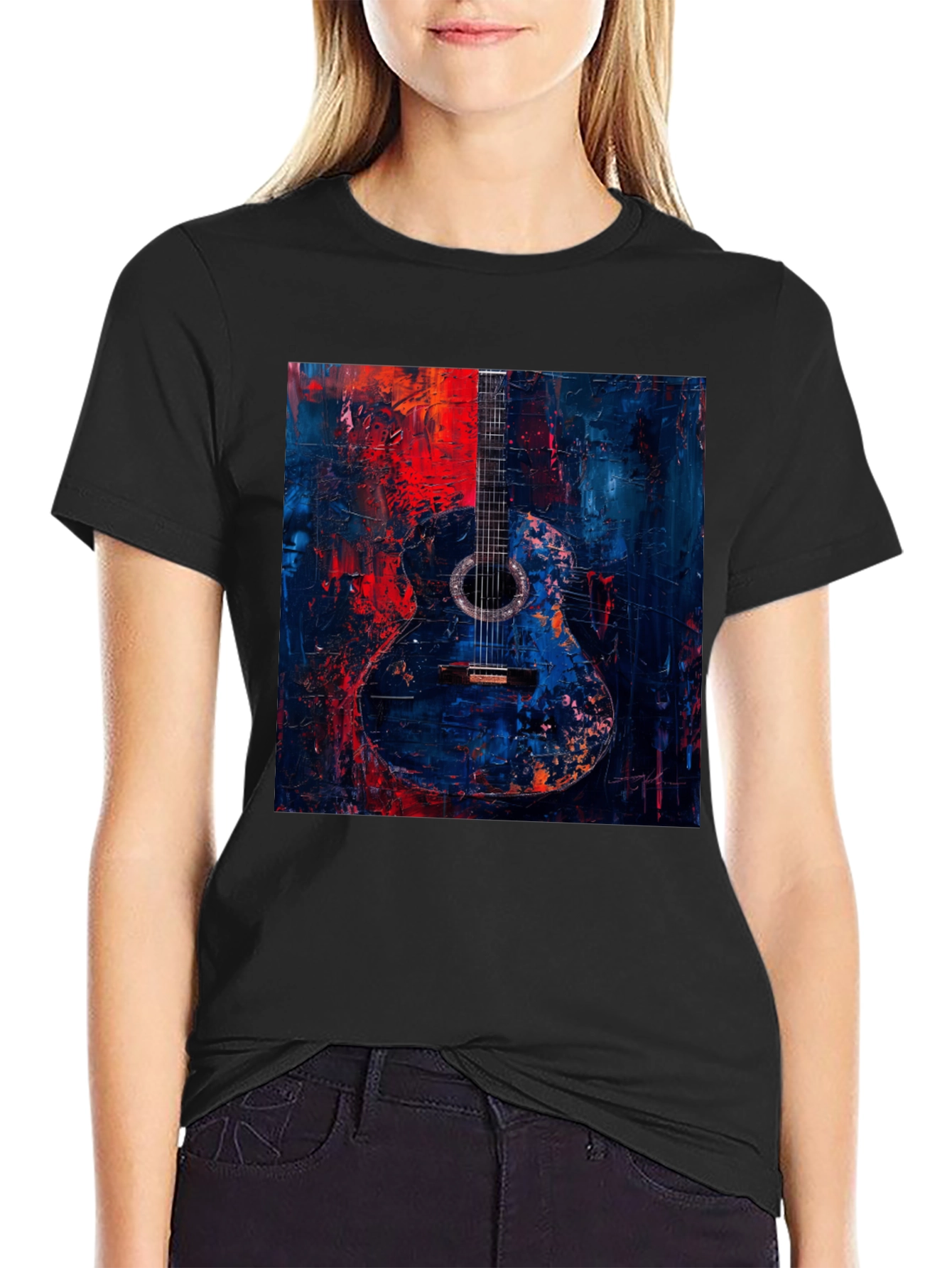 Abstract Guitar Art Black T-Shirt