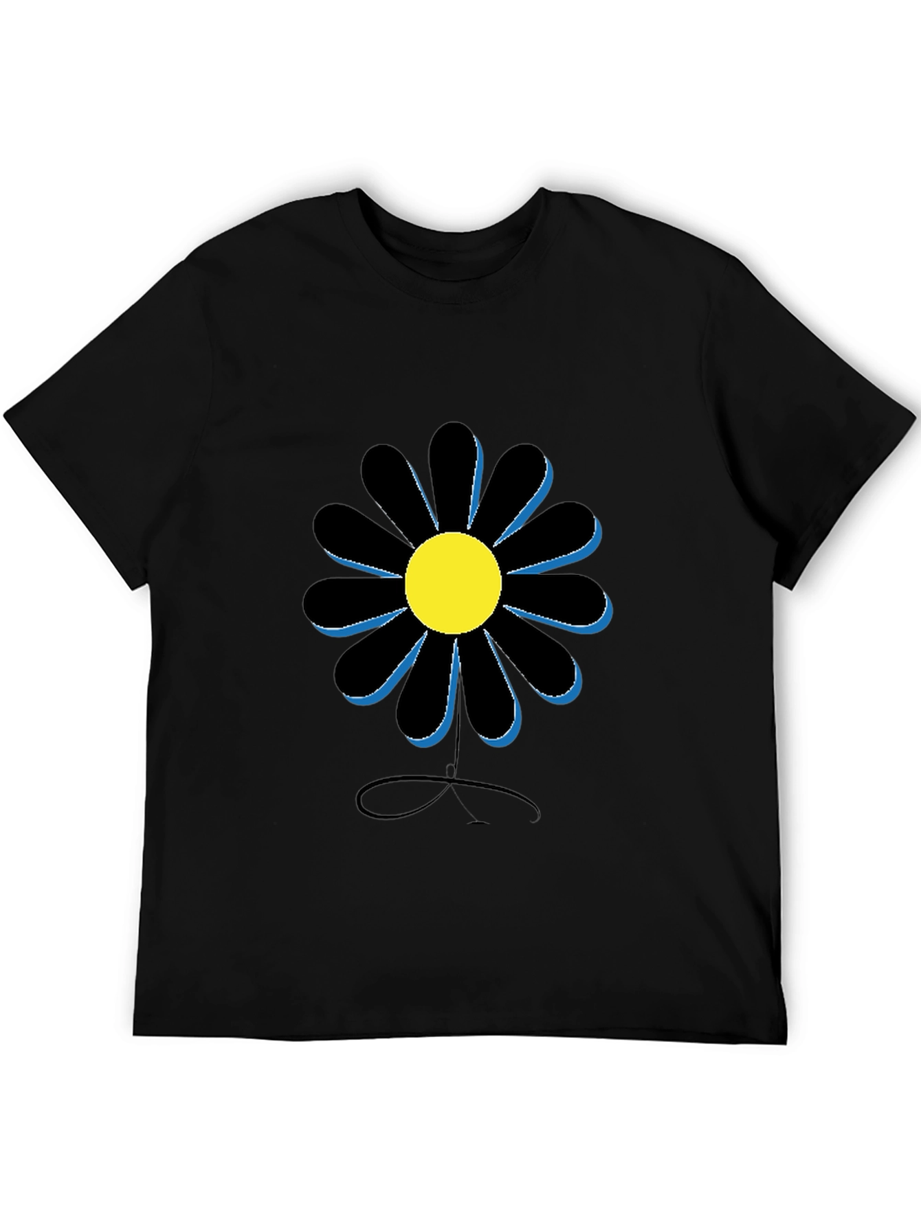 Black Daisy Graphic Tee - Casual Style