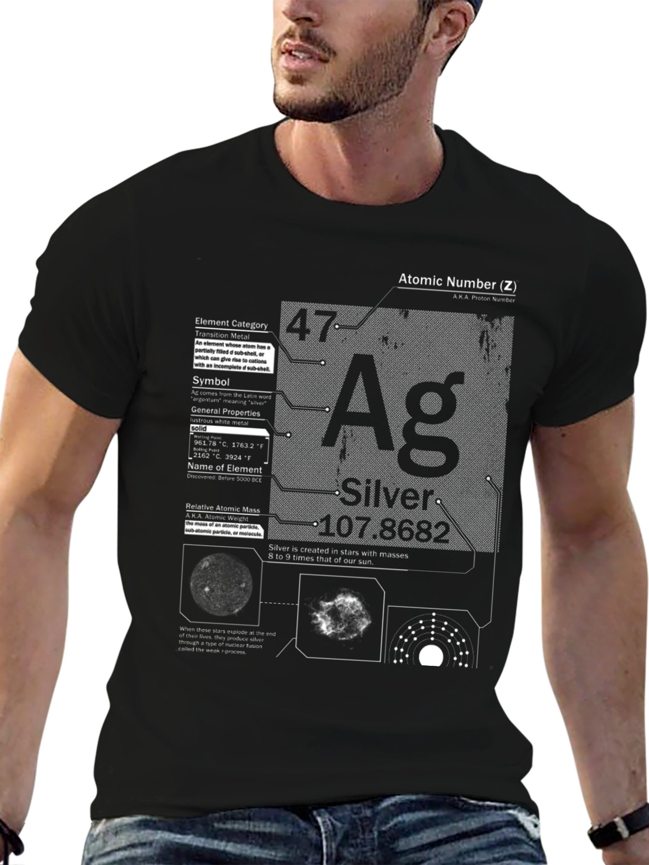 Silver Element Periodic Table T-Shirt