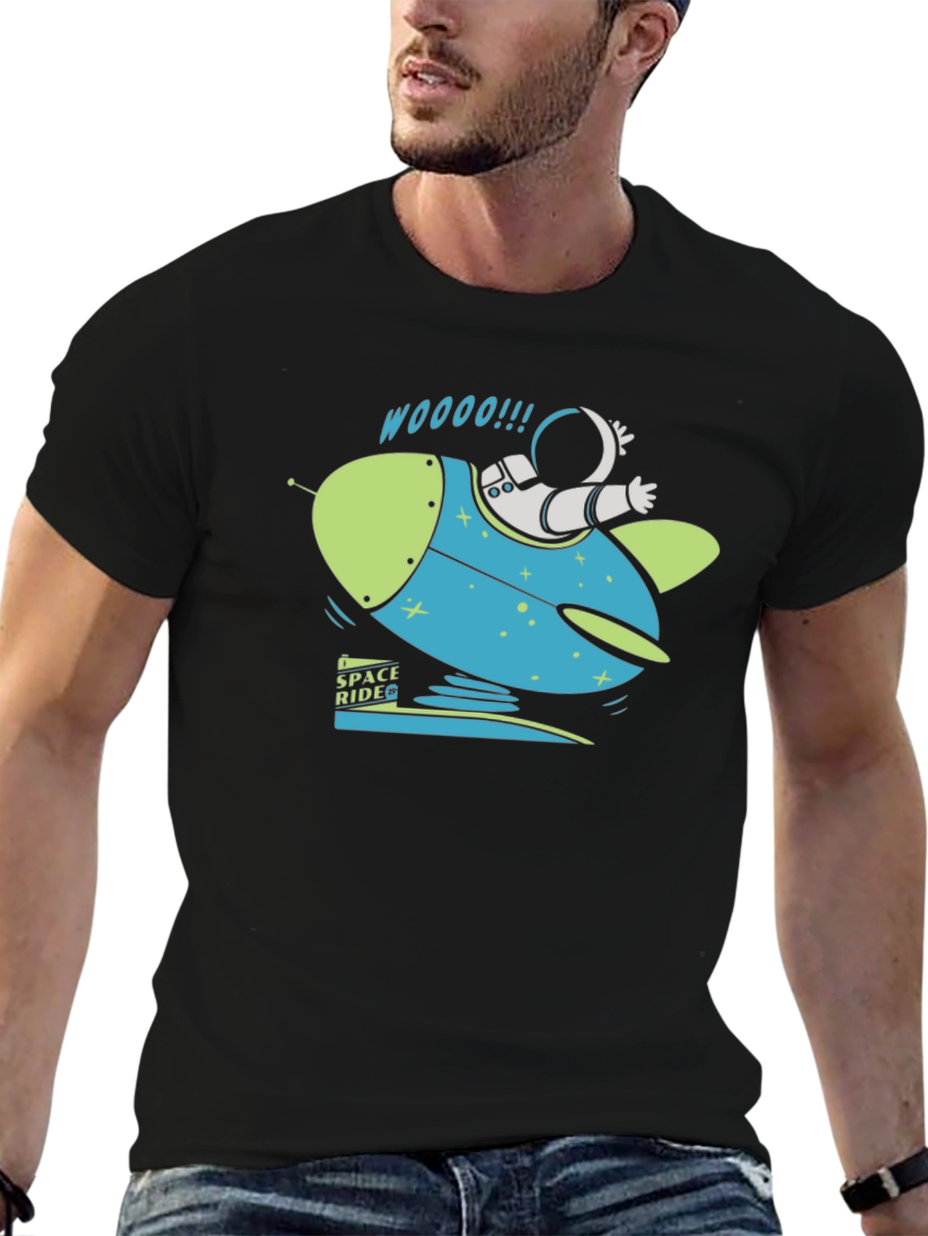 Space Ride Graphic T-Shirt - Black