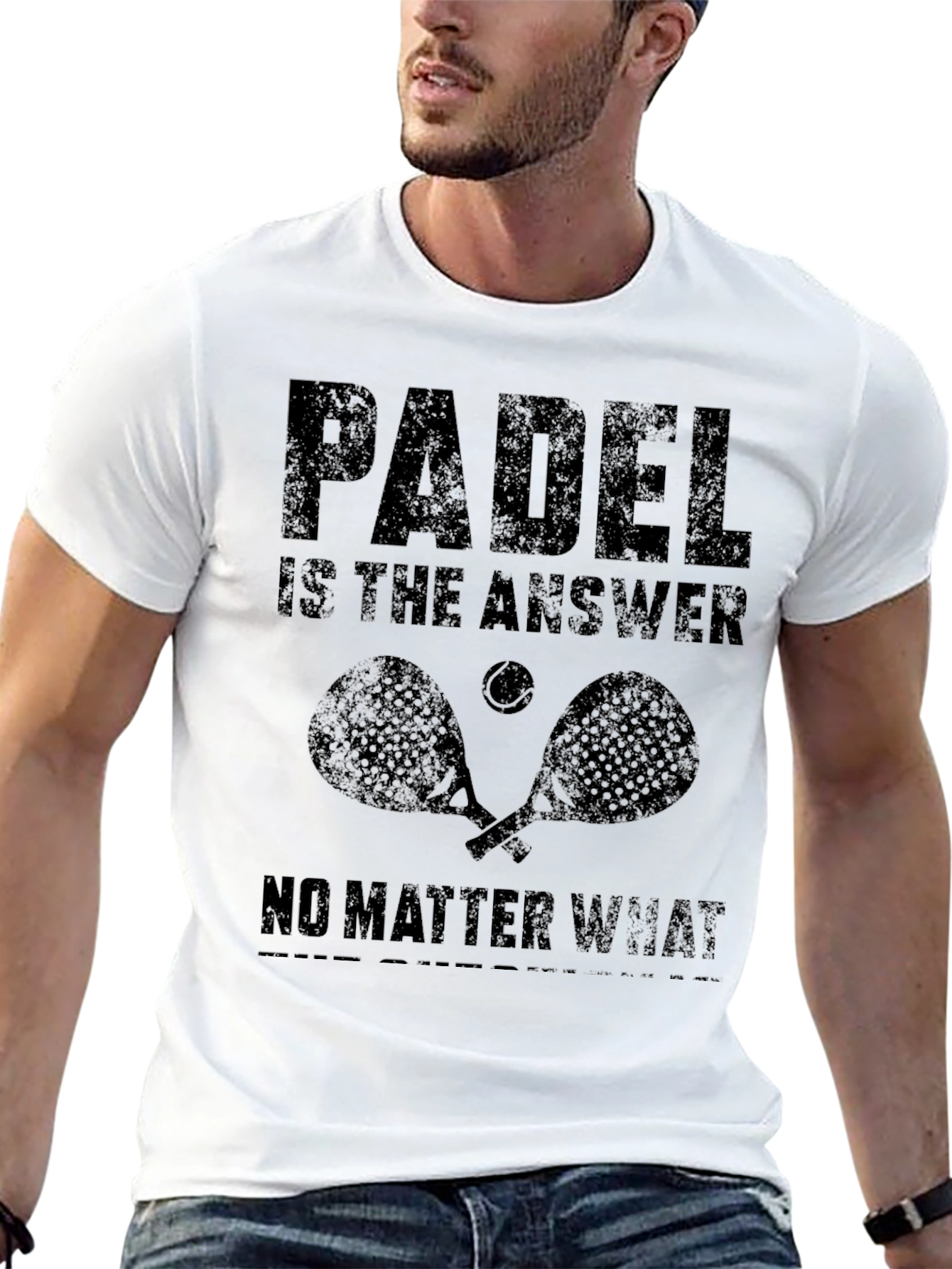 Padel is the Answer T-Shirt - Black Graphic Tee