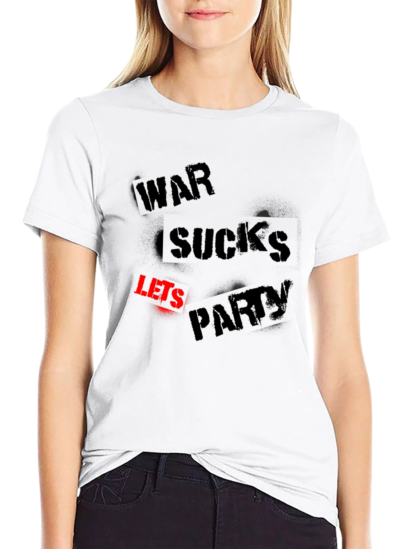 War Sucks Lets Party Black T-Shirt