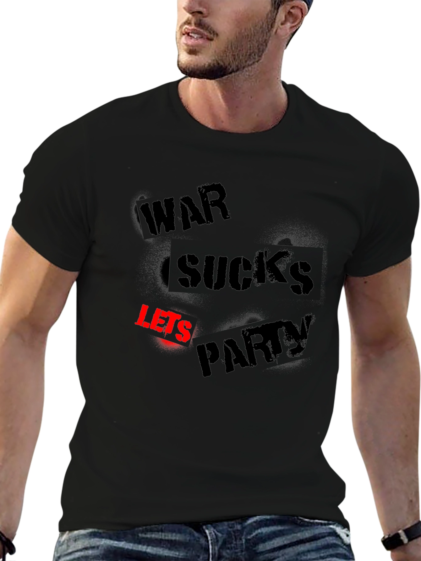 War Sucks Lets Party Black T-Shirt