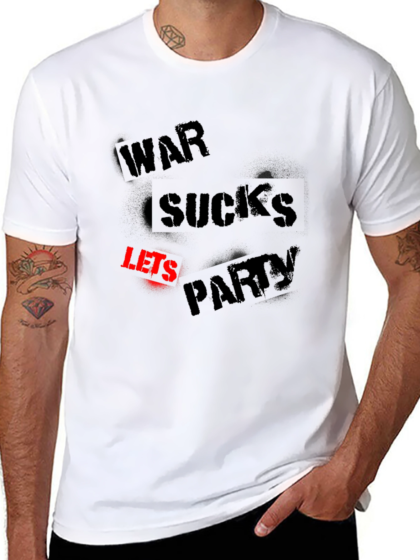 War Sucks Lets Party Black T-Shirt
