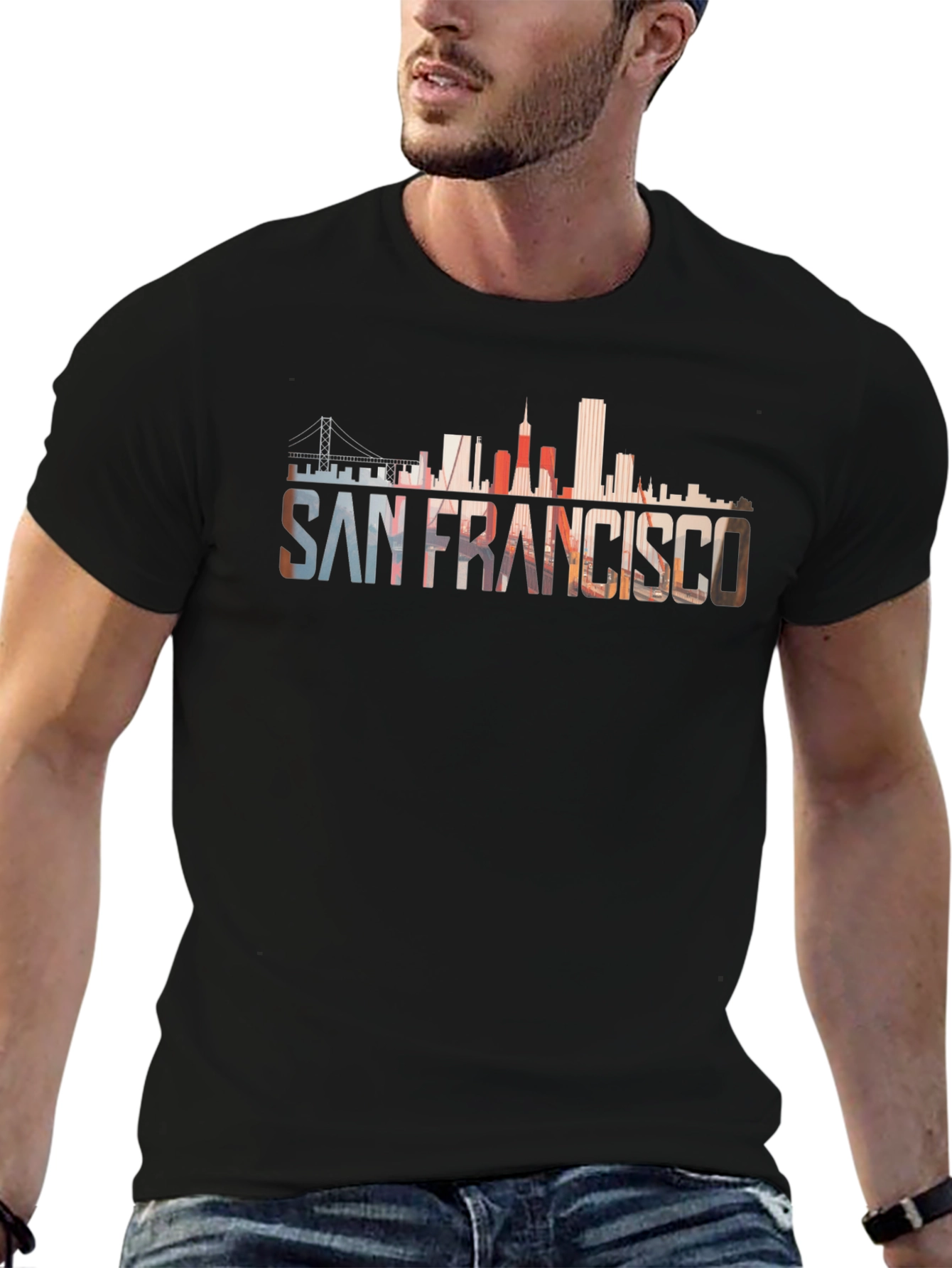 San Francisco Skyline Graphic Black T-Shirt