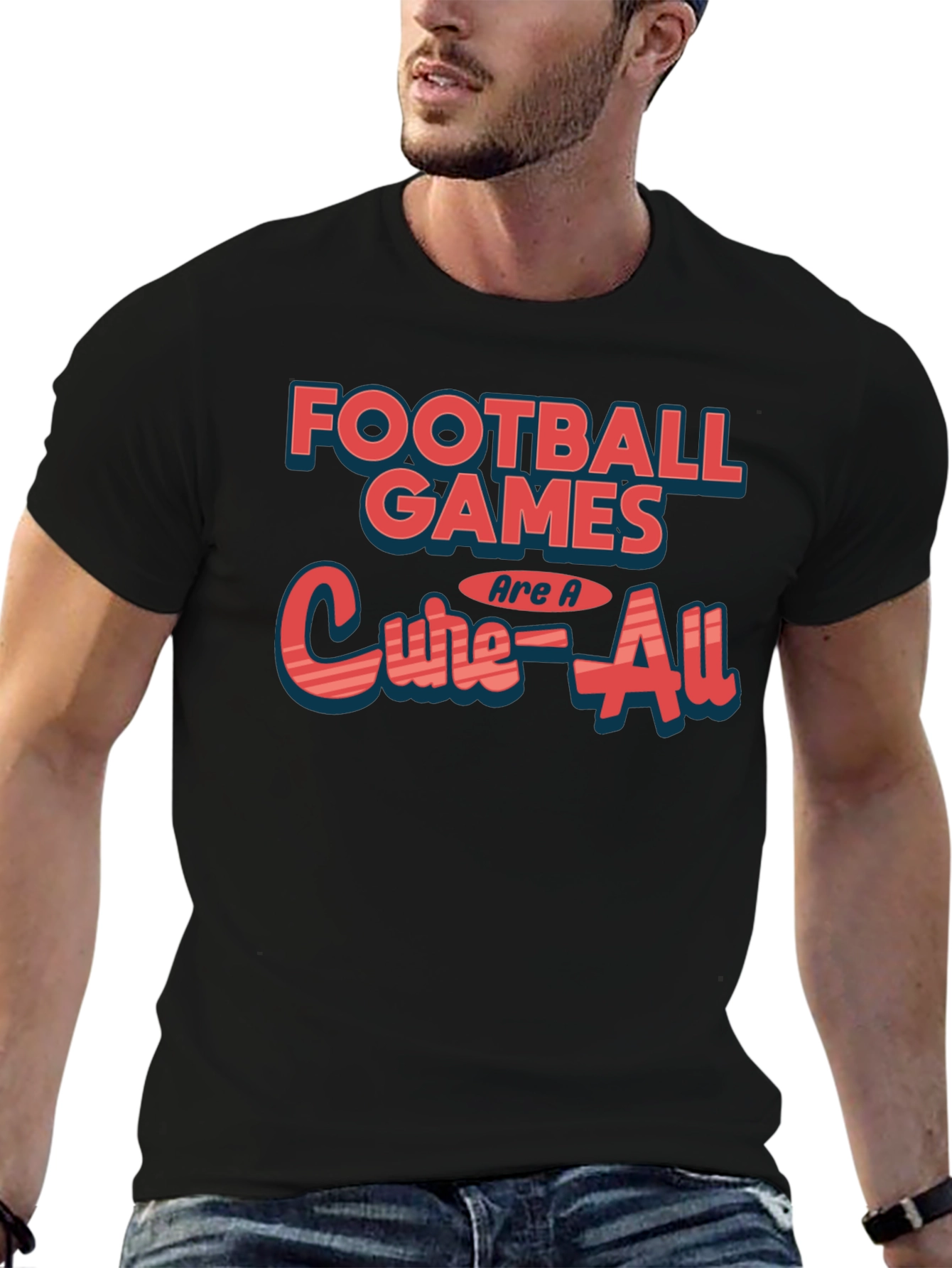 Football Games Cure-All Black Graphic Tee