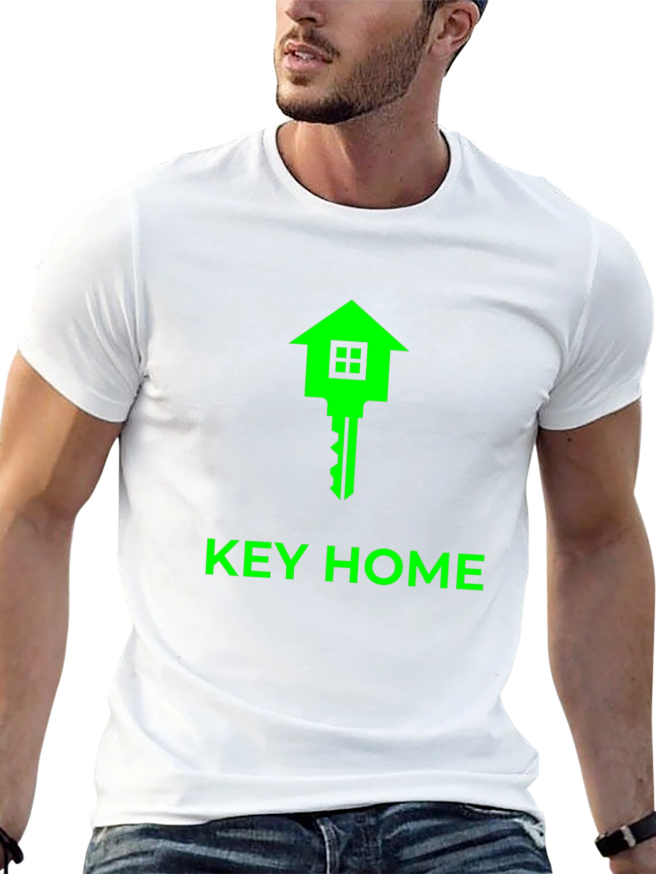 Key Home Graphic Tee - Soft Black Cotton T-Shirt