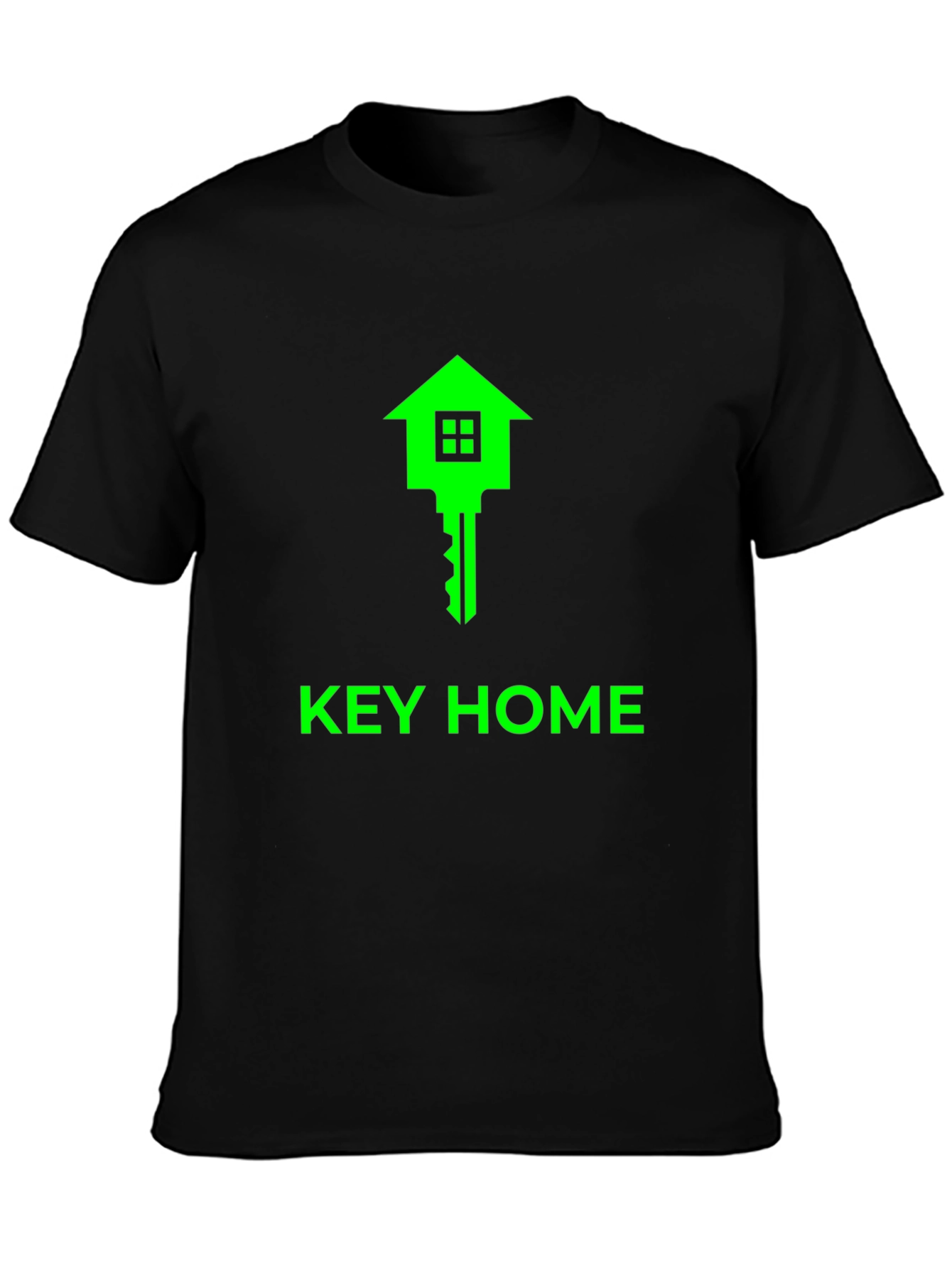 Key Home Graphic Tee - Soft Black Cotton T-Shirt