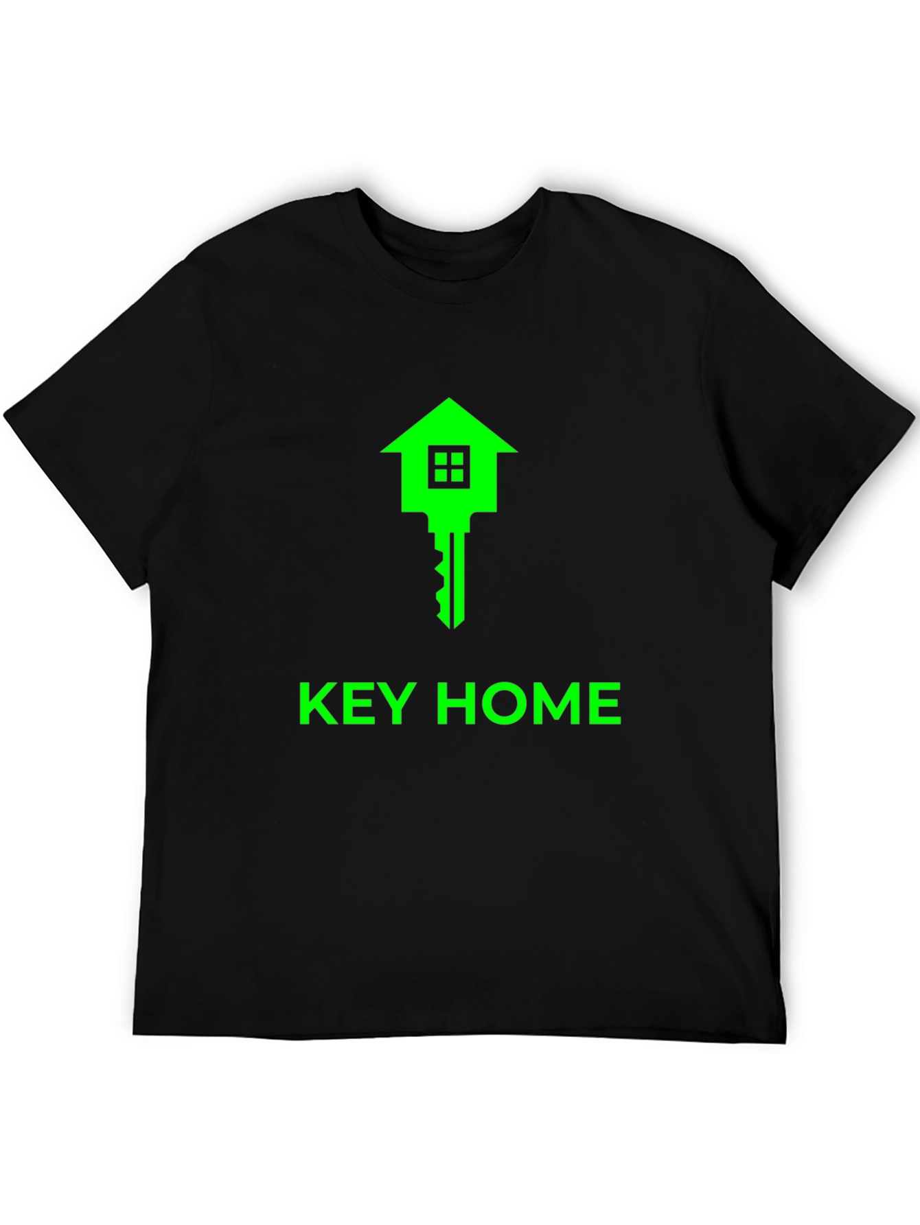 Key Home Graphic Tee - Soft Black Cotton T-Shirt