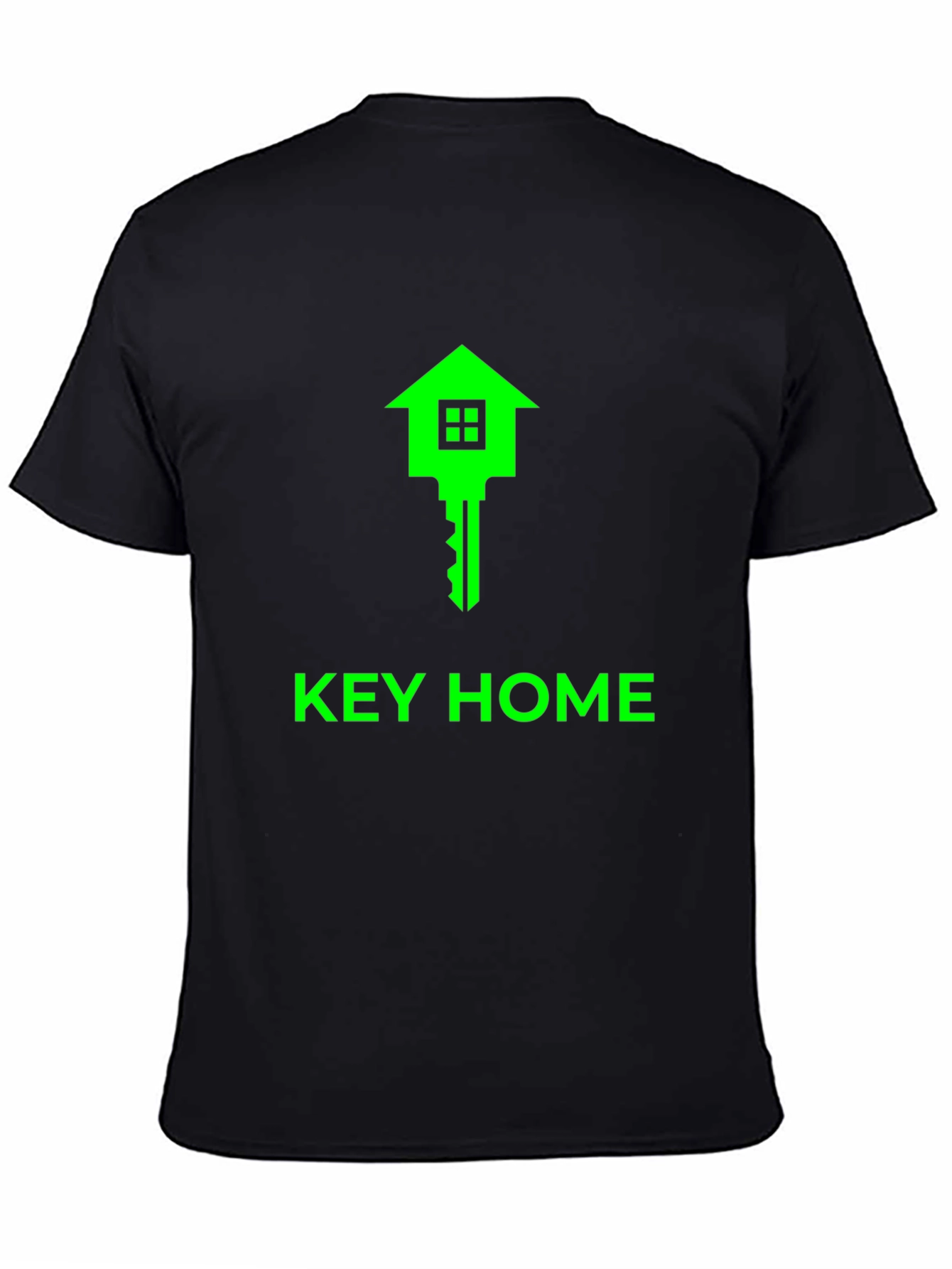 Key Home Graphic Tee - Soft Black Cotton T-Shirt